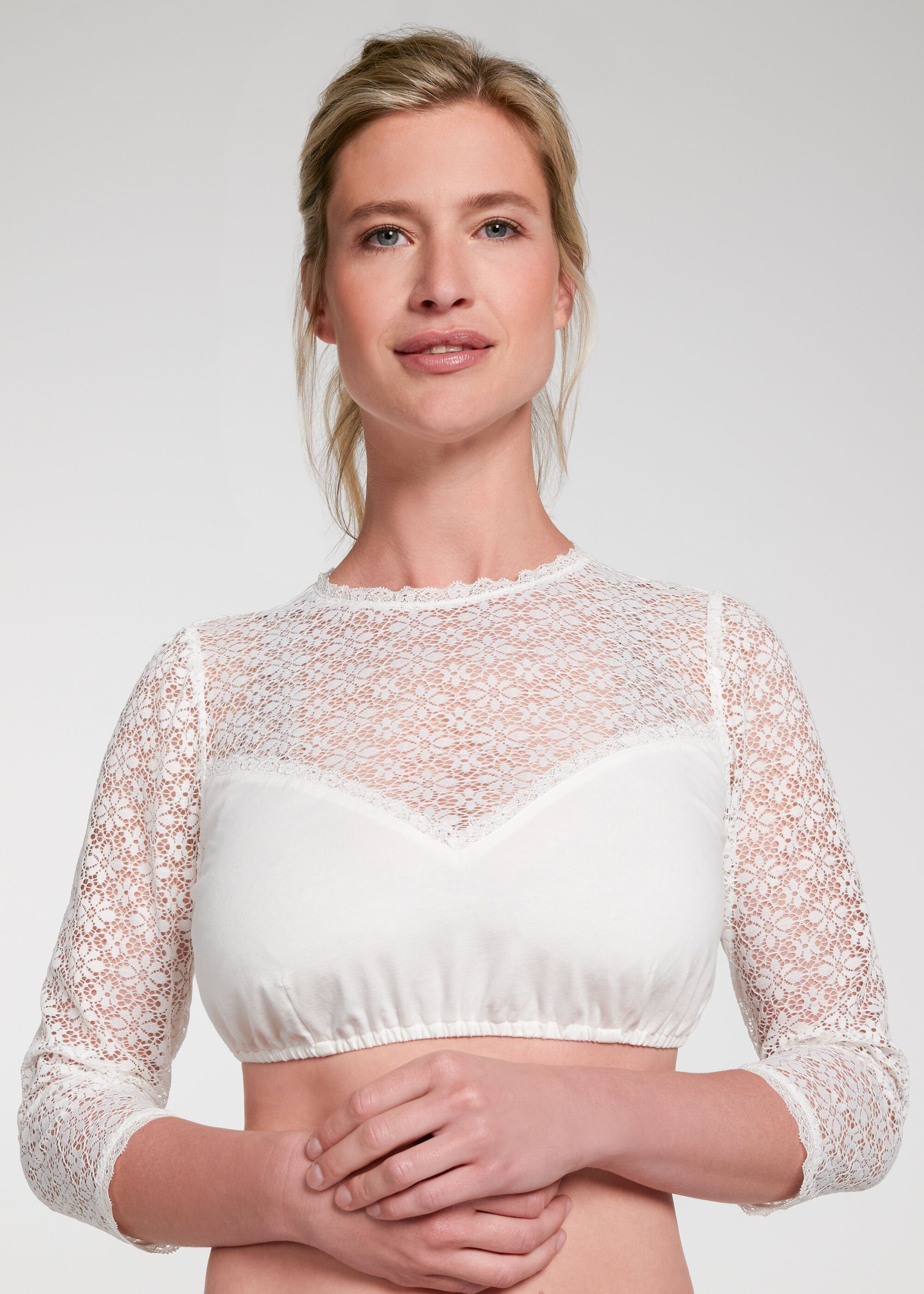 Dirndlbluse Wenda mit Allover-Spitze