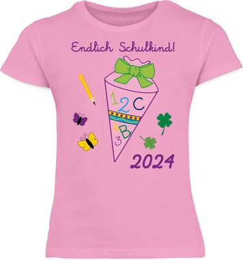 Shirtracer T-Shirt Endlich Schulkind 2024 Mädchen Einschulung Mädchen