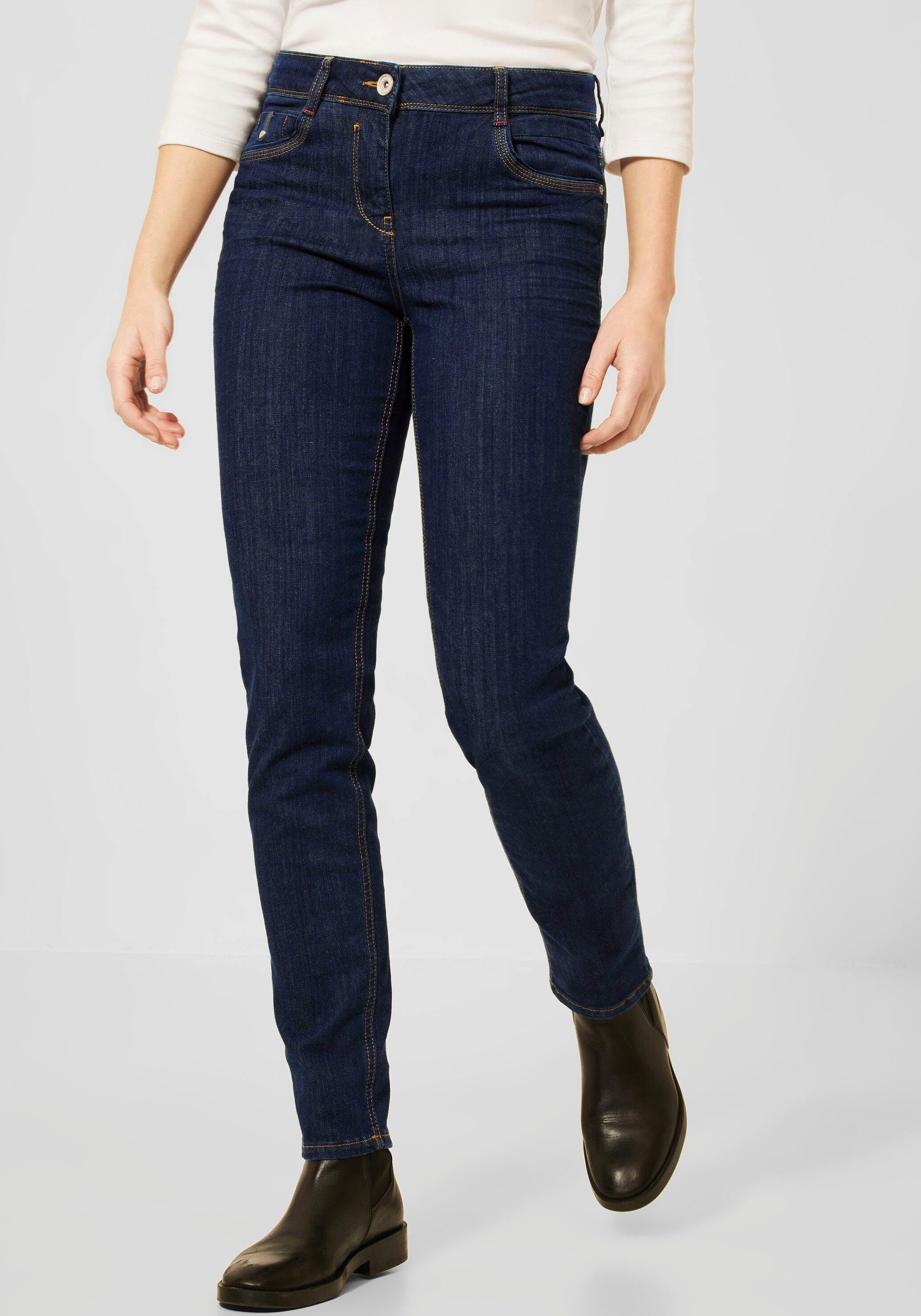 Cecil Slim-fit-Jeans Style Toronto mit Herz-Niete & Logo über der  Eingriffstasche