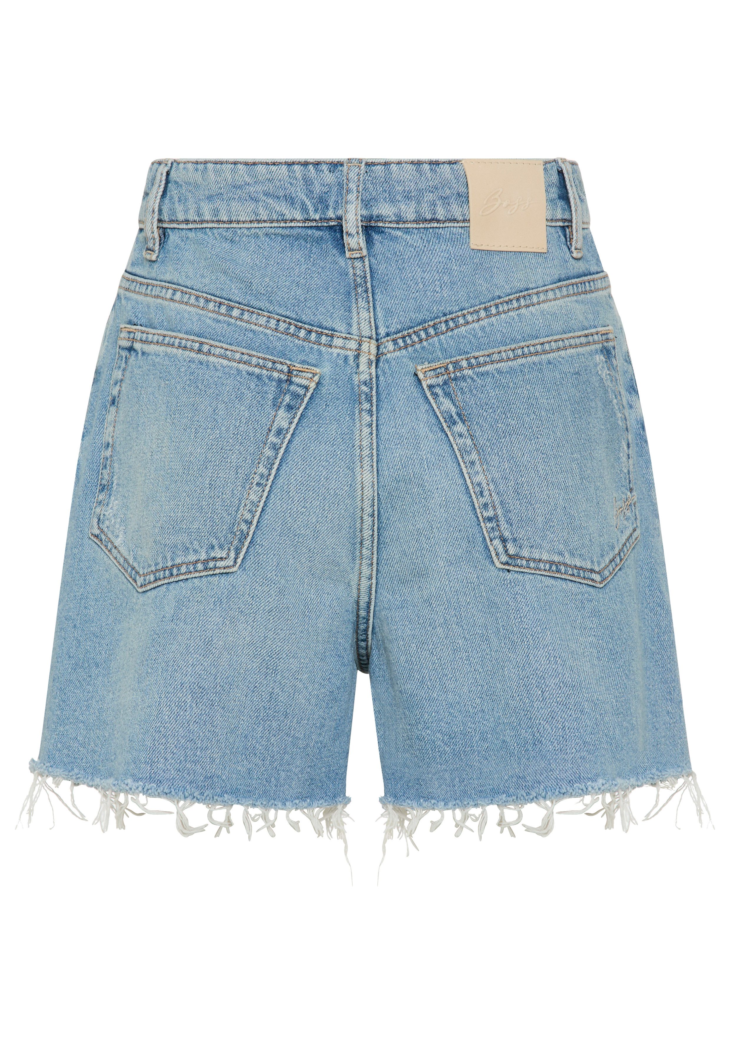 BOSS ORANGE Jeansshorts SHORTS Premium Damenmode mit dezenter Used-Optik, High Rise – Bild 5 von 5