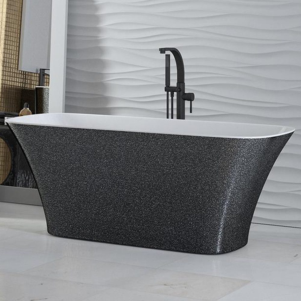 Xlmoebel Badewanne Freistehende Design-Badewanne in modernem Schwarz, Hergestellt in Europa