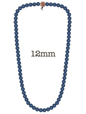 WOOD FELLAS Halsband WOOD FELLAS Mode-Schmuck schöne Holz-Kette Deluxe Pearl Necklace Hals-Schmuck Blau