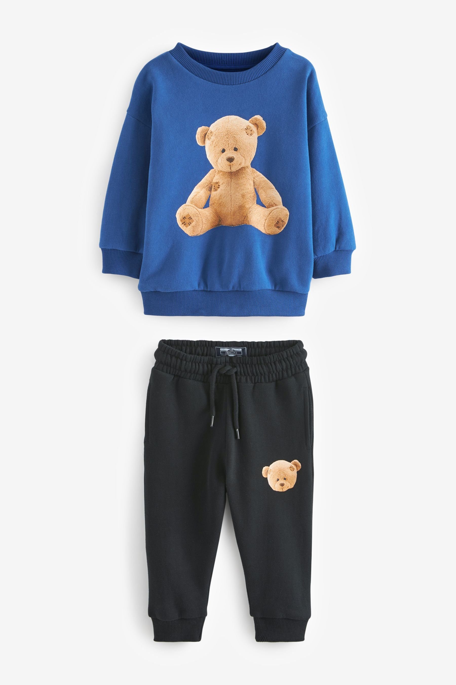 Next Sweatanzug Sweatshirt mit (2-tlg) Blue Bear Set Jogginghose und im Motiv