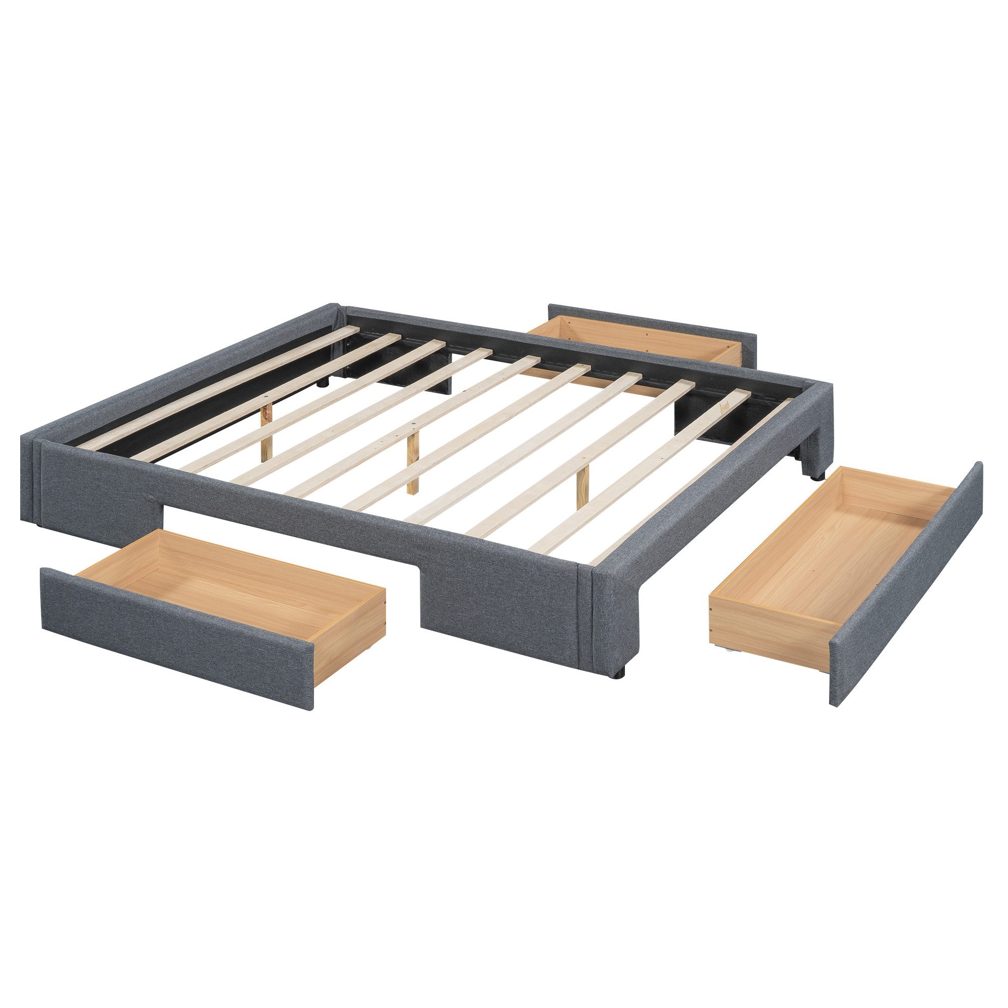 IDEASY Polsterbett Flachbett 140/160x200 cm, Doppelbett günstig online kaufen