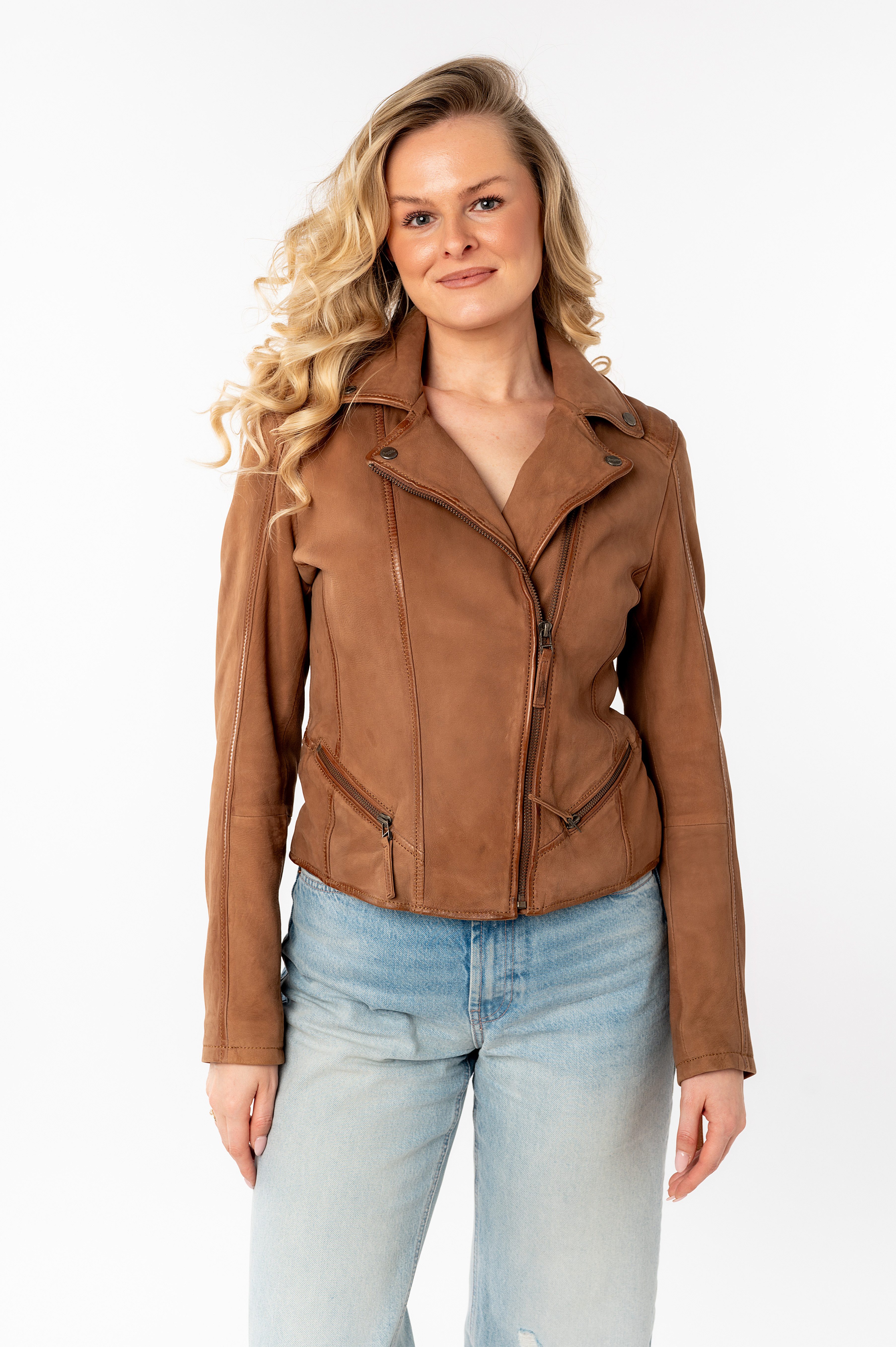 Mauritius Lederjacke MWAmita OT mit asymmetrischem günstig online kaufen