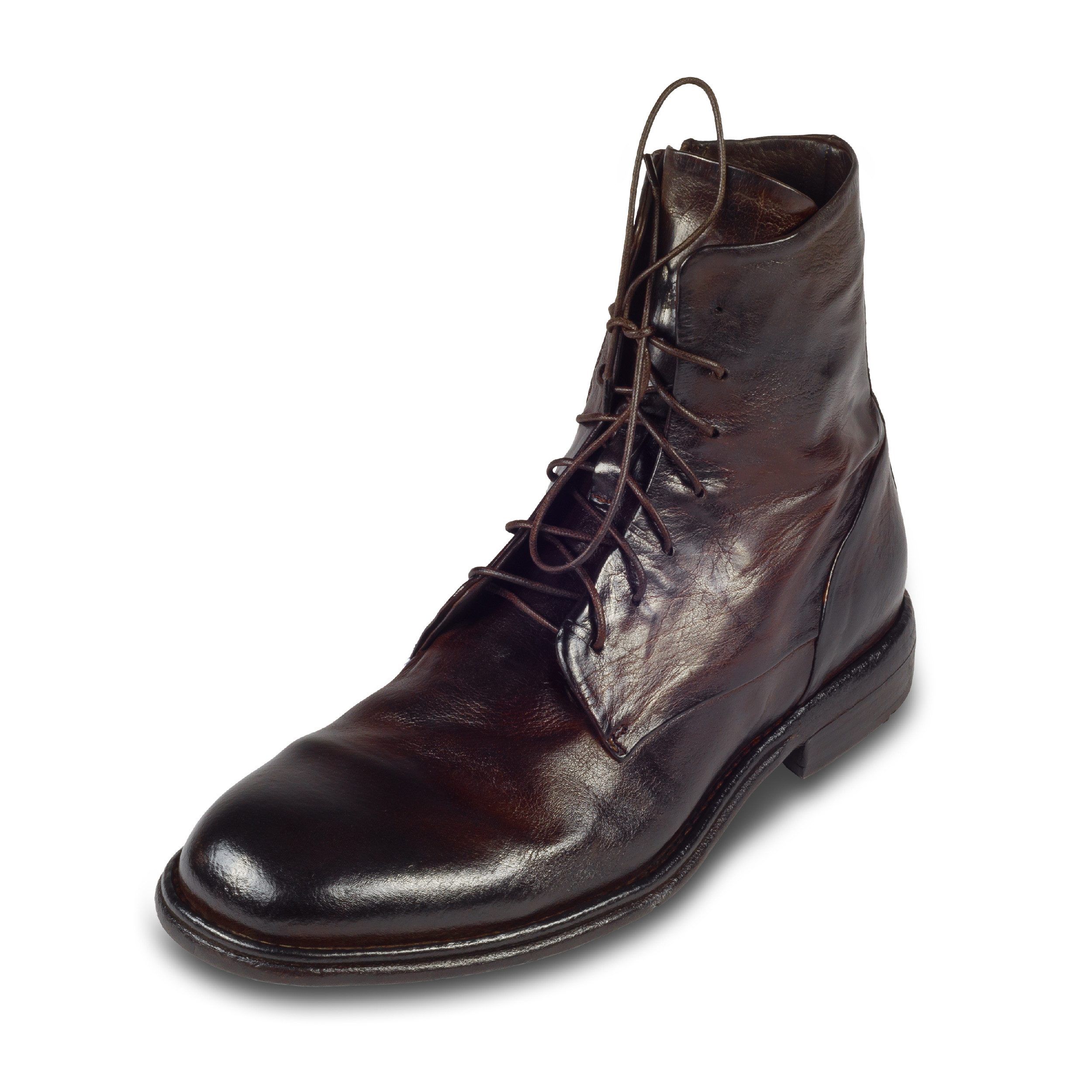 LEMARGO Leder Schnür-Boots dunkelbraun (ebano) stone-washed, günstig online kaufen