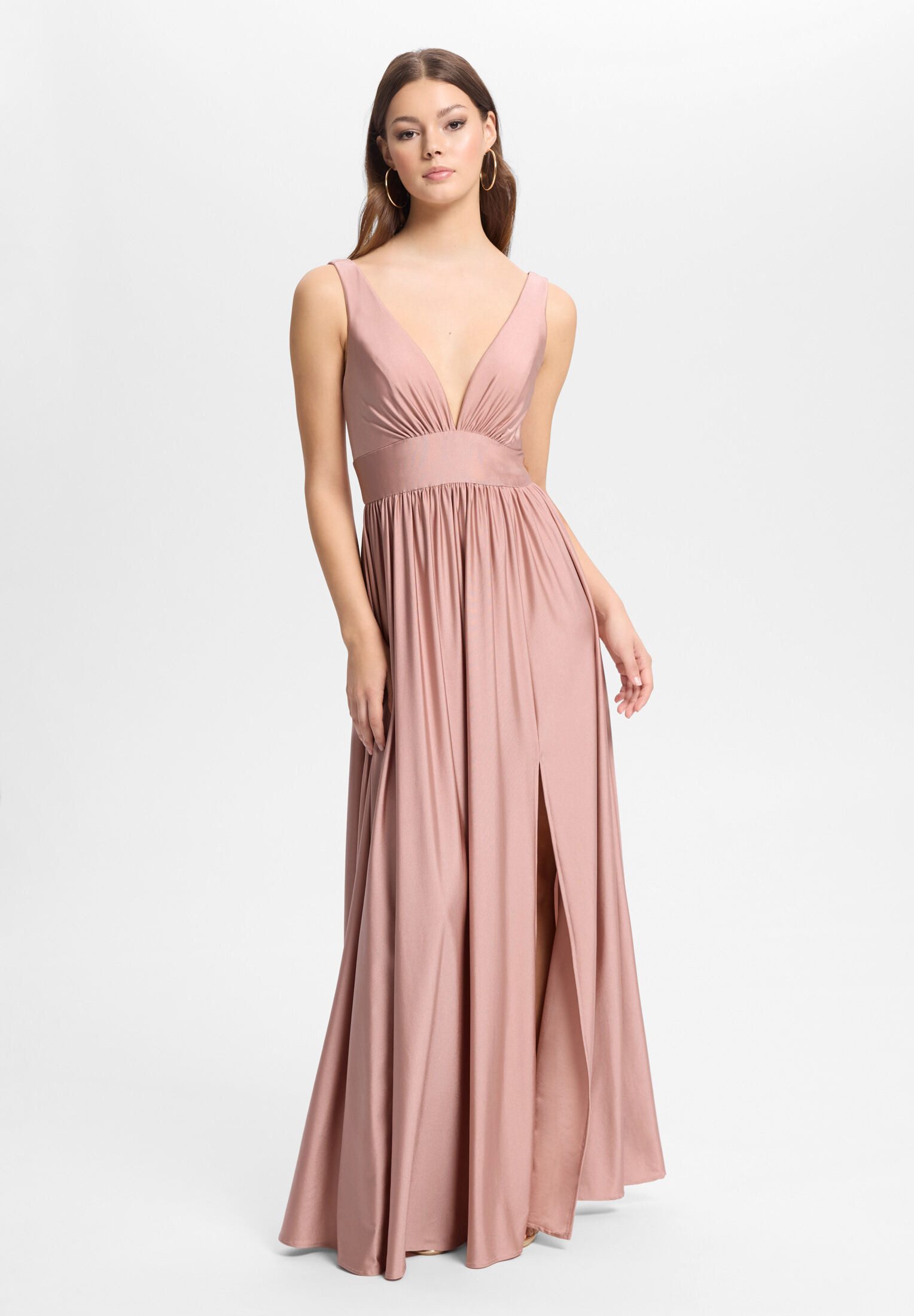 Abendkleid - Empire Abendkleid aus Jersey mit Beinschlitz