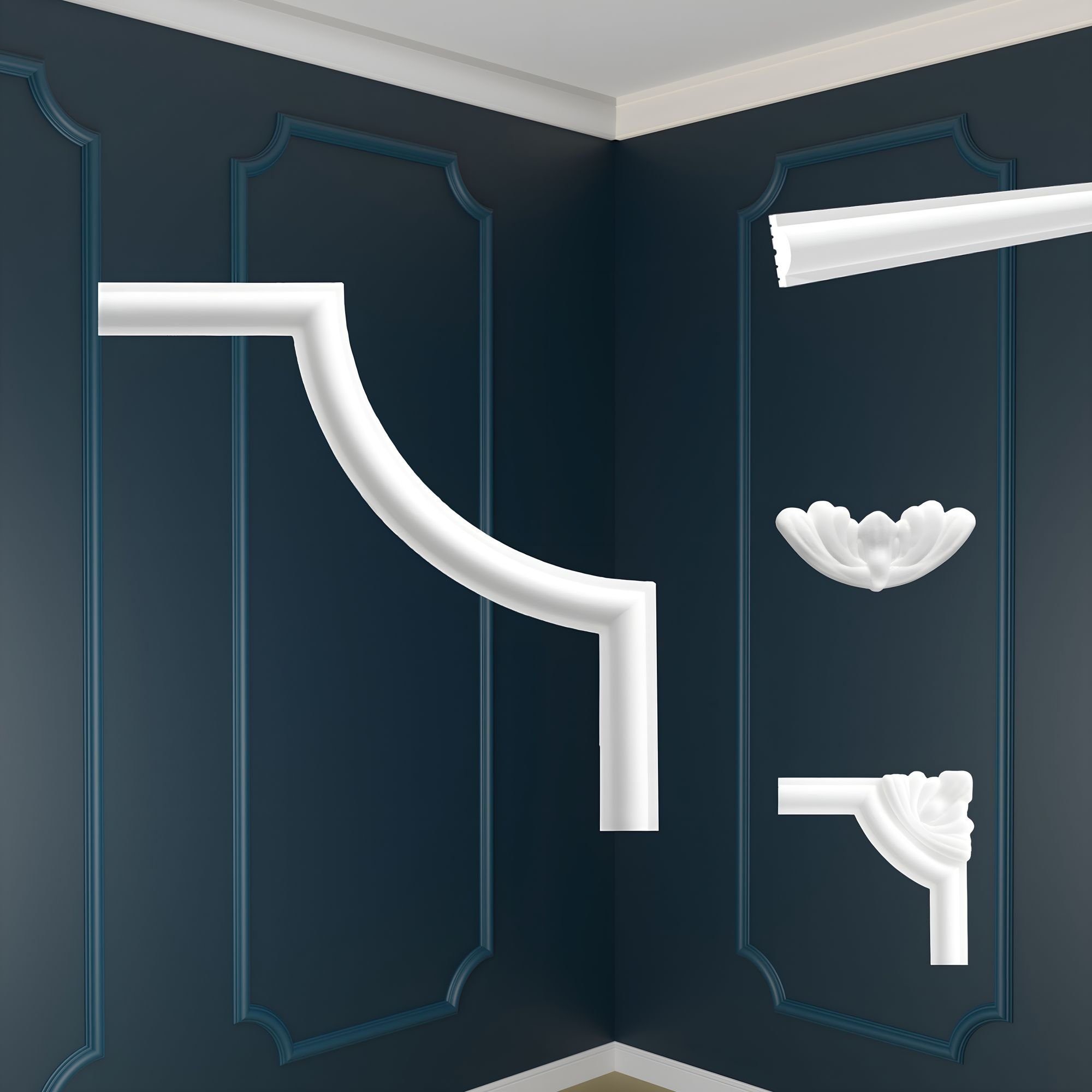 marbet design Zierleiste NE-27-01, 4 Ecksegmente, Wandvertäfelung Styropor günstig online kaufen