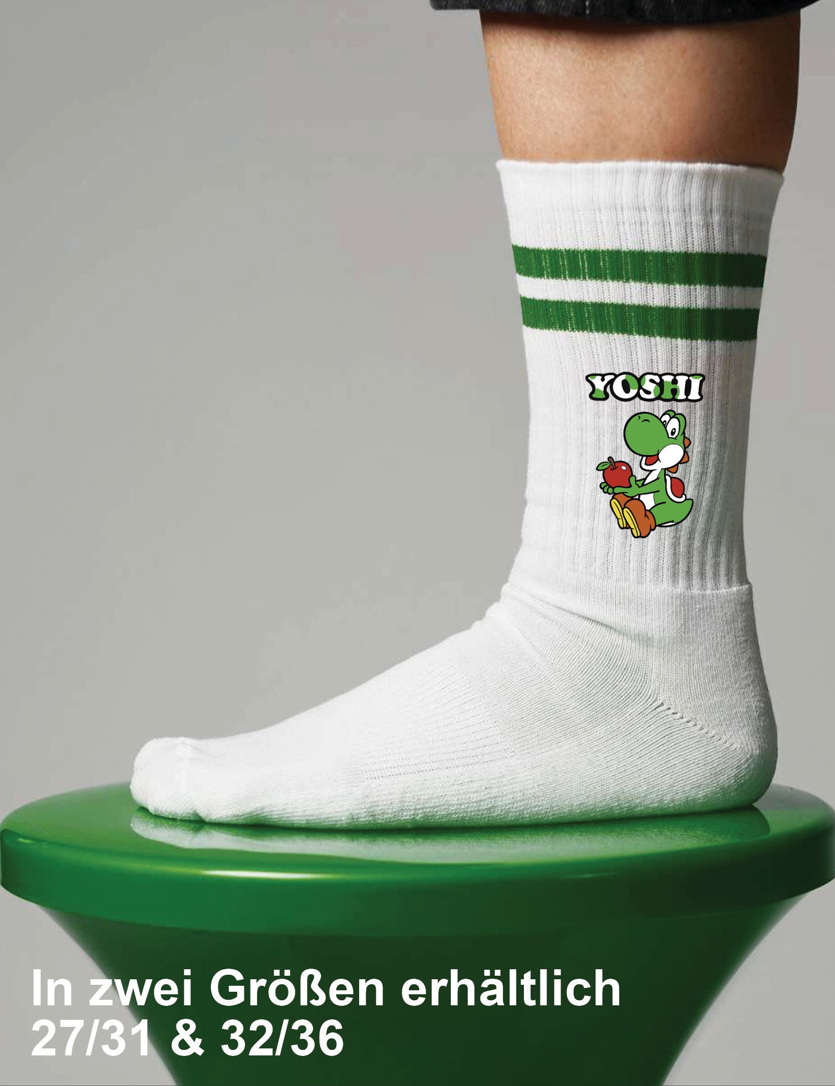Youth Designz Tennissocken Yoshi Unisex Socken Geschenk für Jungen und Mädchen mit verstärkter Verse und Zehenbereich