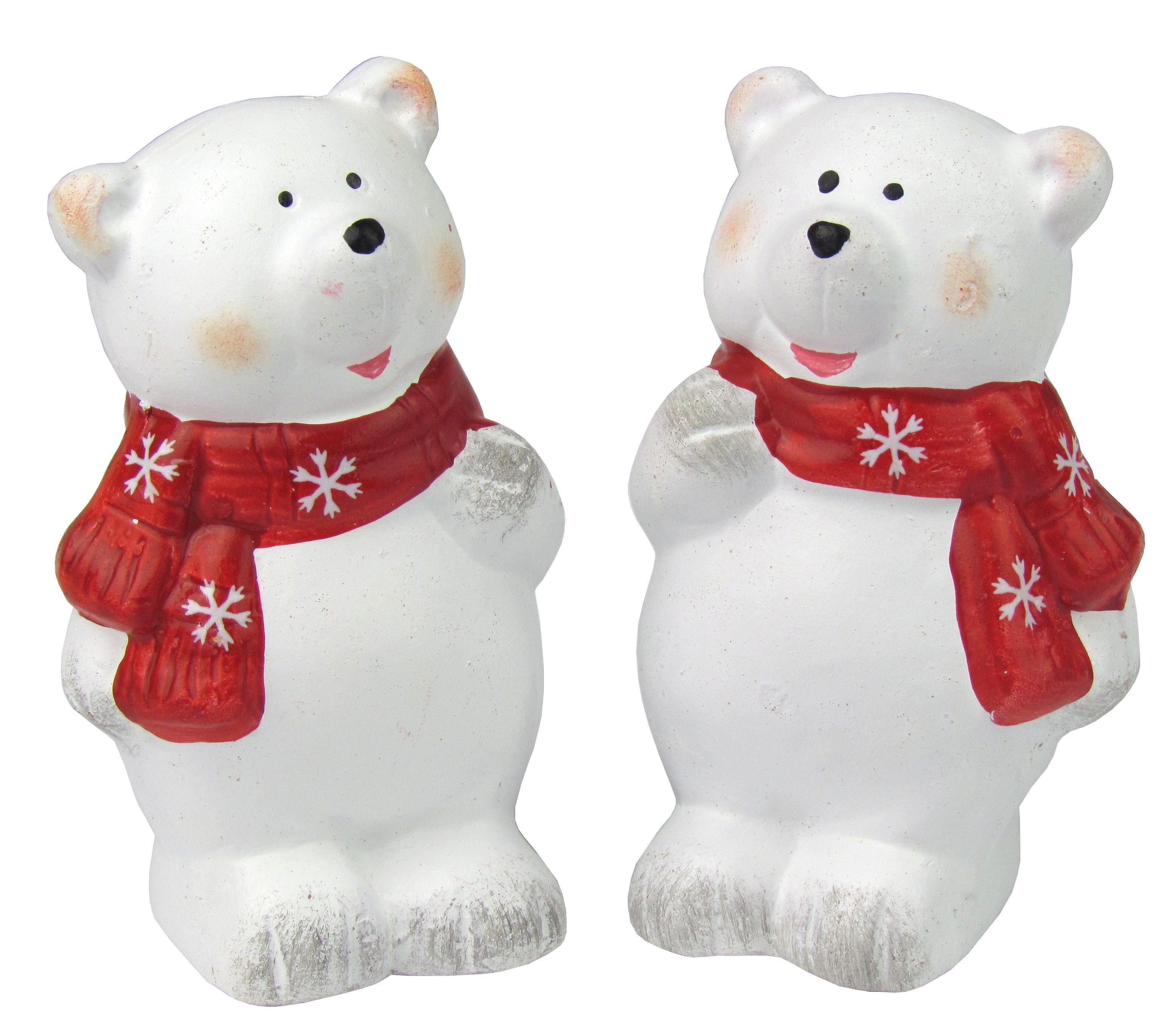 steinwohn Weihnachtsfigur 2er-Set aus Keramik, – Eisbär, Weihnachtsmann oder Elch - Handbemalt ‍