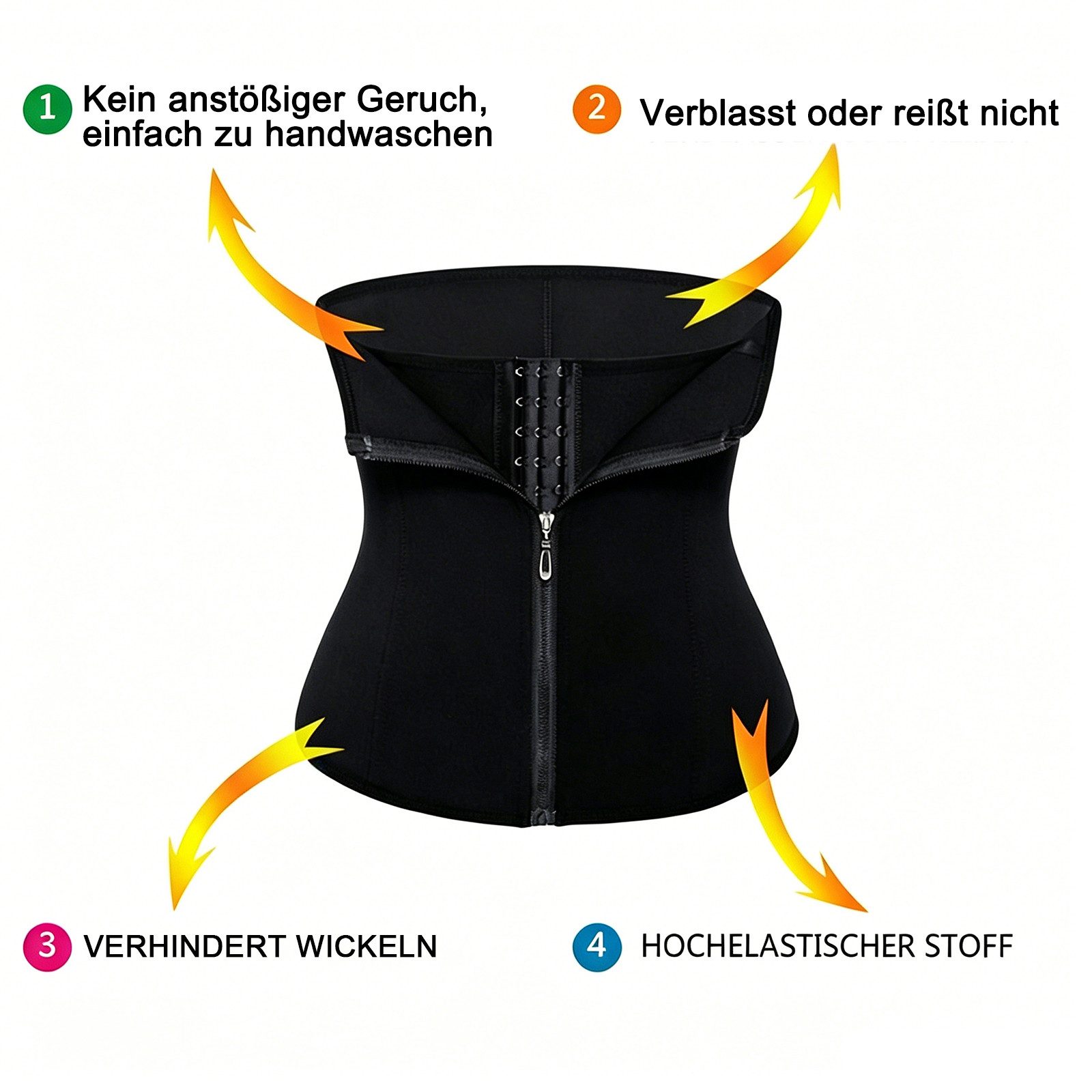 MOPUEA Bauchweggürtel Bauchweg Gürtel Shapewear Damen Korsett mit Stahlstützen (Damen Bauchweg Gürtel Shapewear Korsett mit Stahlverstärkung, Elastischer Figurf – Bild 4 von 5