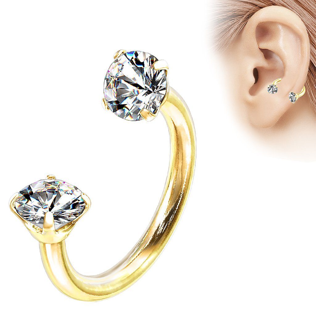 Taffstyle Piercing-Set Lippen Nasen Hufeisen Kristall günstig online kaufen