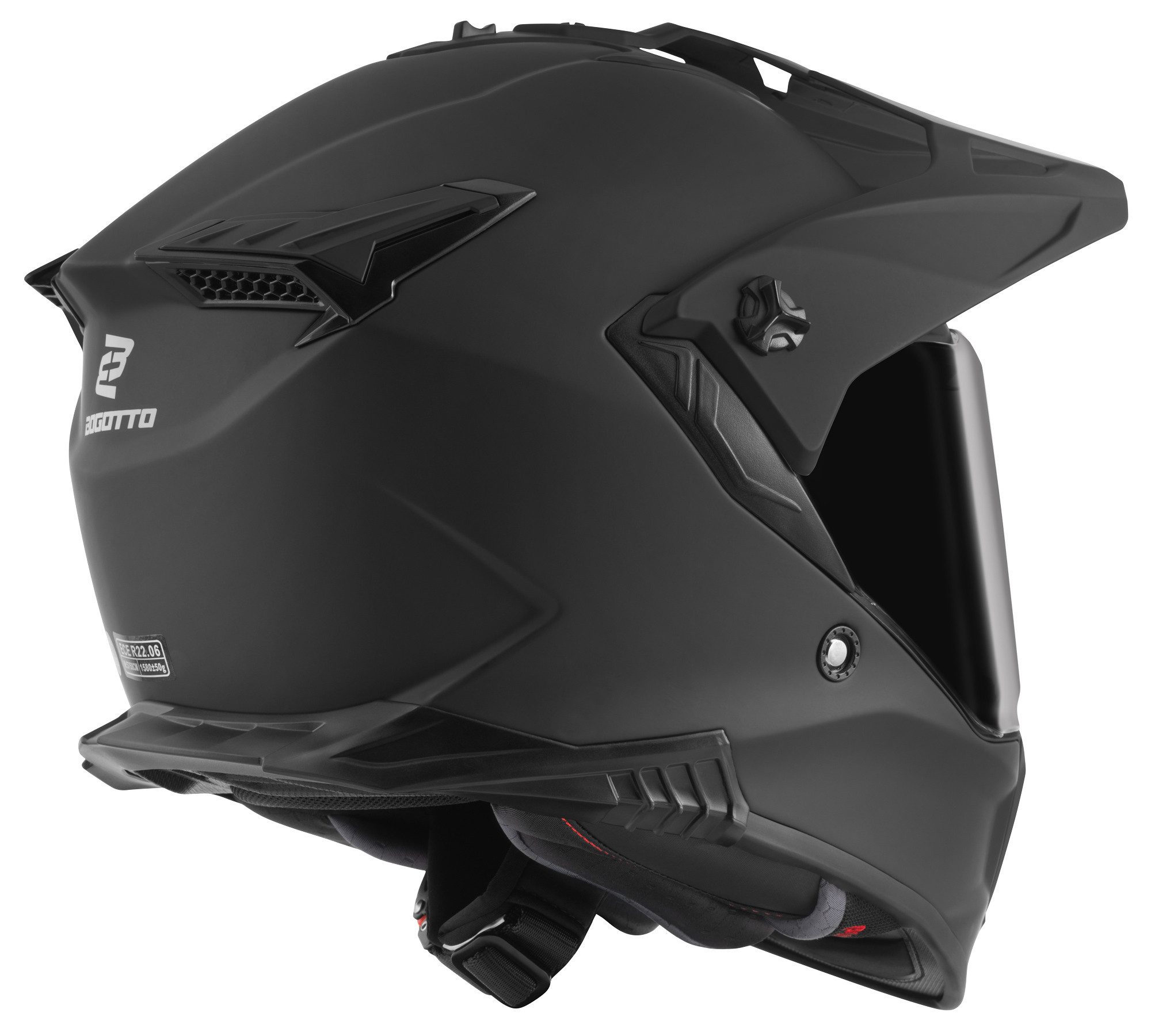 Bogotto Motocrosshelm FG-601 Enduro Helm, vorbereitet für Kommunikationssystem,Notfallsystem-Polsterung (EQ