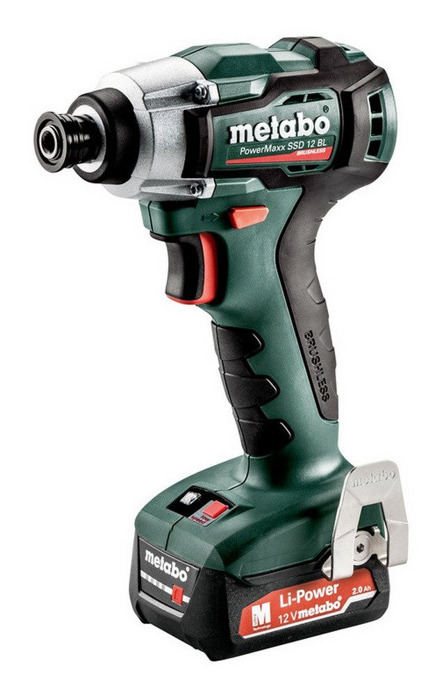 metabo Akku-Schlagschrauber PowerMaxx SSD 12 BL, 2500 U/min, 140 Nm, 2 x 2 Ah Li-Ion in MetaBox