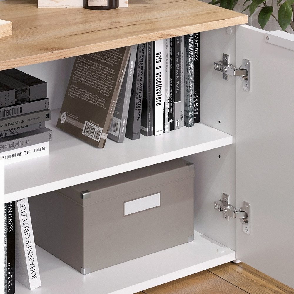 Vicco Wohnwand Wido, Weiß/Sonoma, 2 Teile