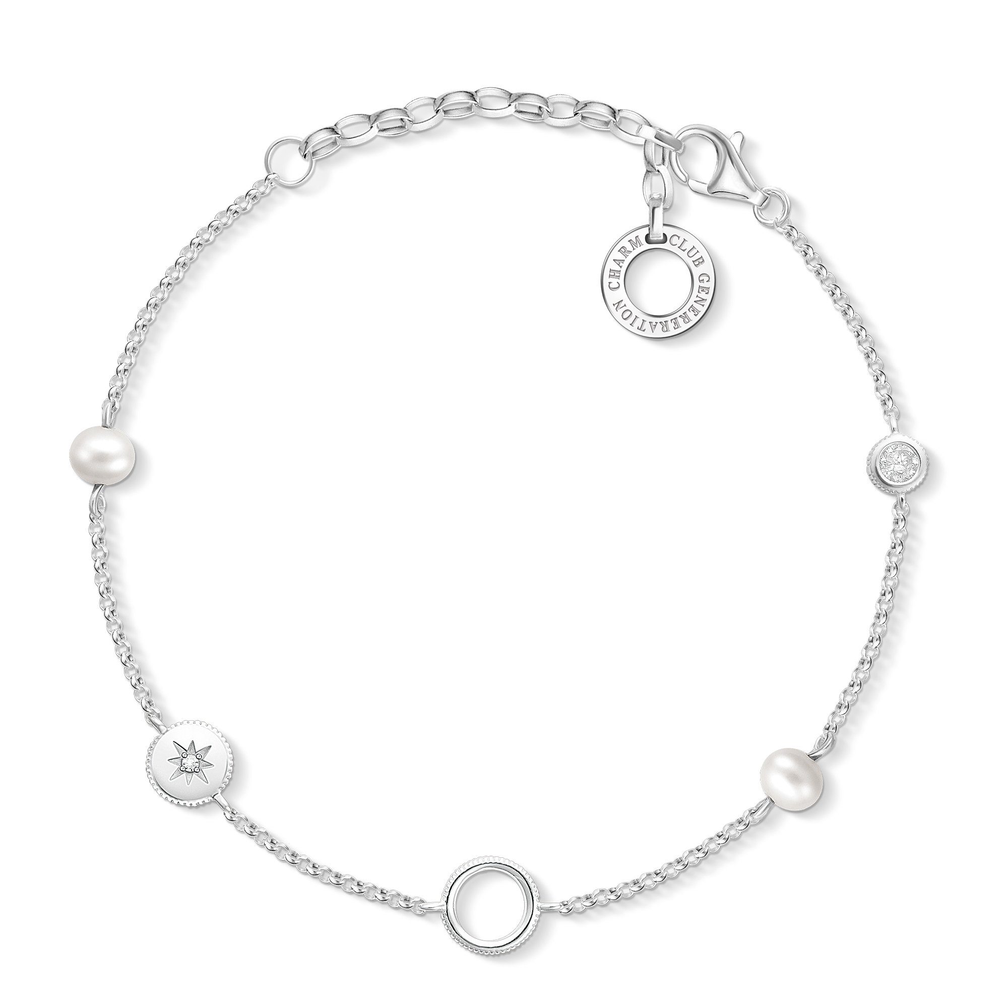 THOMAS SABO Armband »X0273-167-14 Charm-Armband Perlen Sterling-Silber 19  cm« online kaufen | OTTO