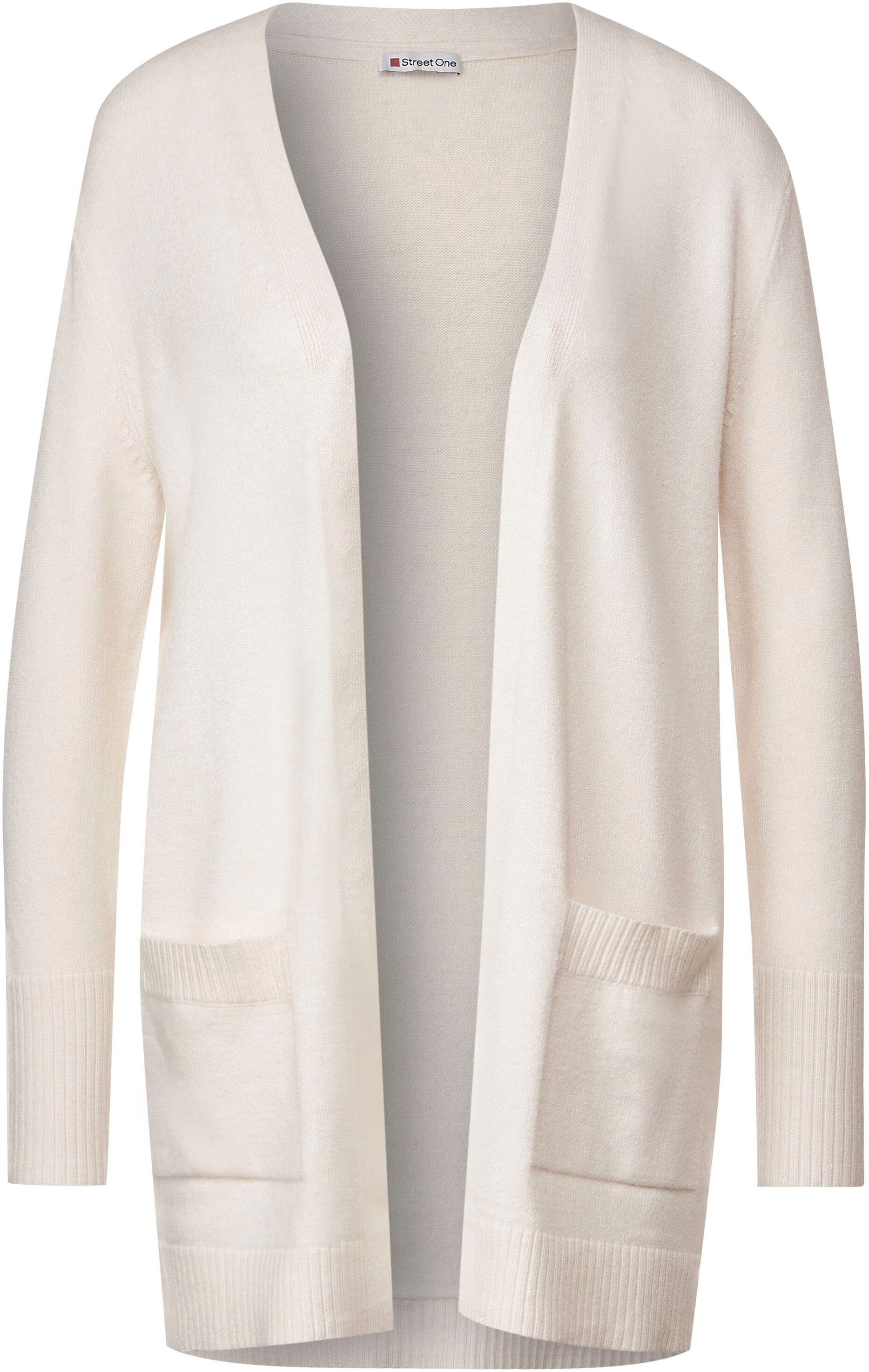 ONE cream white Unifarbe Cardigan in STREET