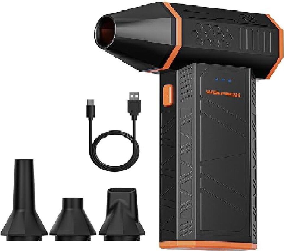 WOLFBOX Handstaubsauger Electric Air Duster, Super Powerful Cordless Air Duster, Turbo-Super-Power-Lüfter, breite Anwendung, Schnellladung, tragbar