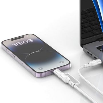 4smarts USB-C zu USB-C und Lightning Kabel Combo Cord CL 1,5m USB-Kabel, Lightning, USB Typ C, (150 cm), für Apple iPhone, Samsung Galaxy, Google Pixel