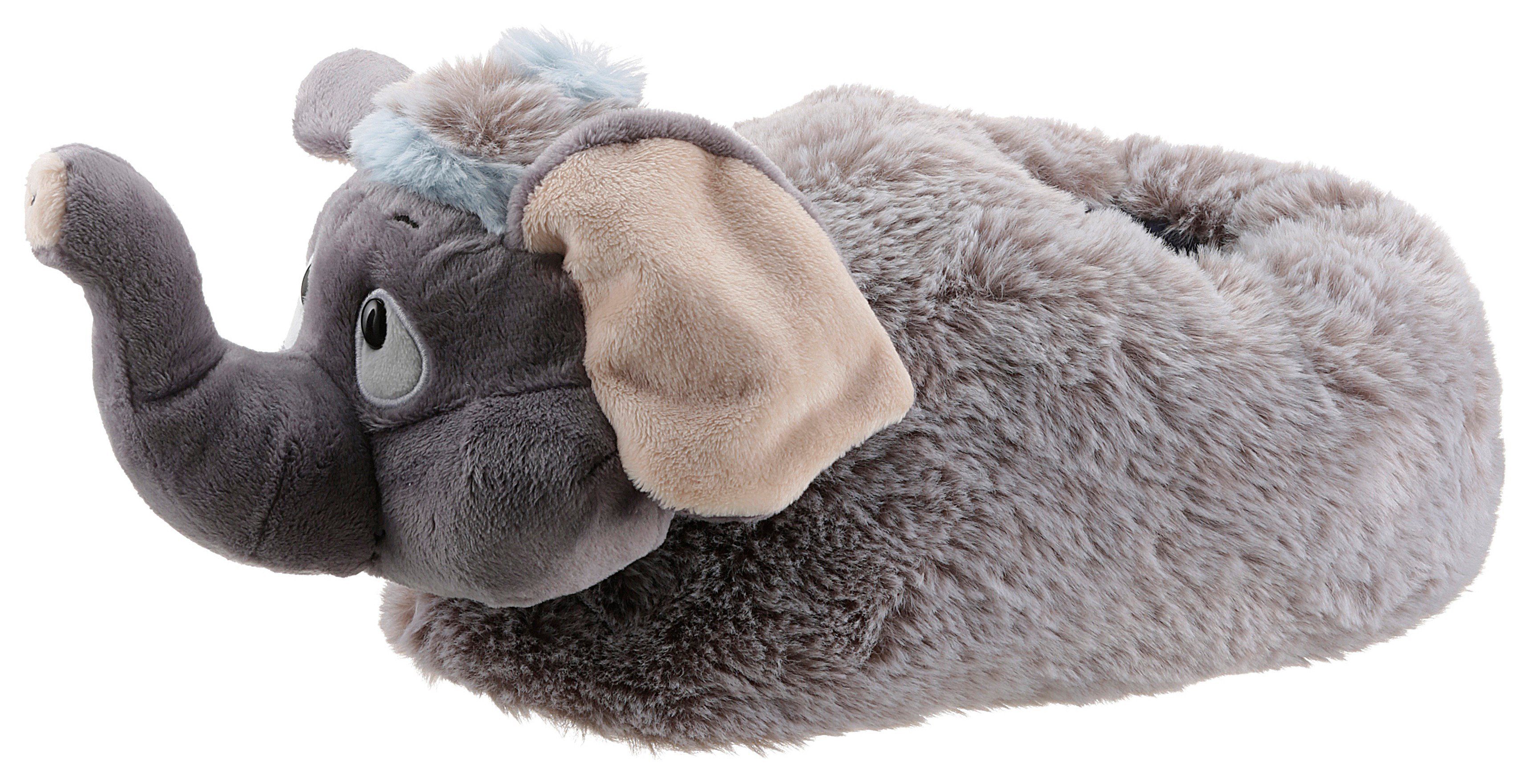 Nici ELEFANT Plüsch Hausschuhe im witzigen Design