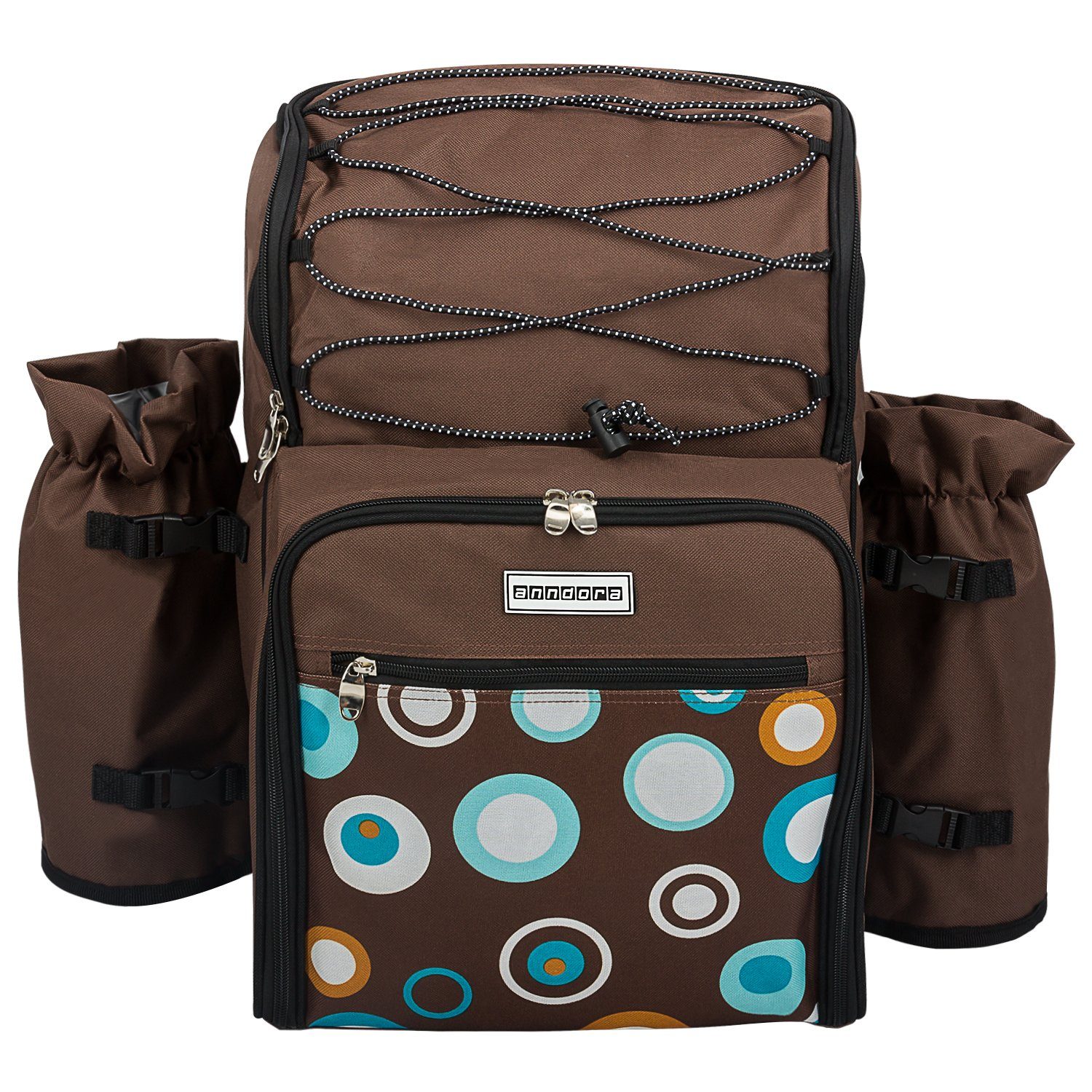 anndora Picknickrucksack Wanderrucksack Rucksack für 4 Personen, wasserfeste Schaumstoffisolation - abnehmbarer Flaschenhalter – Bild 2 von 5