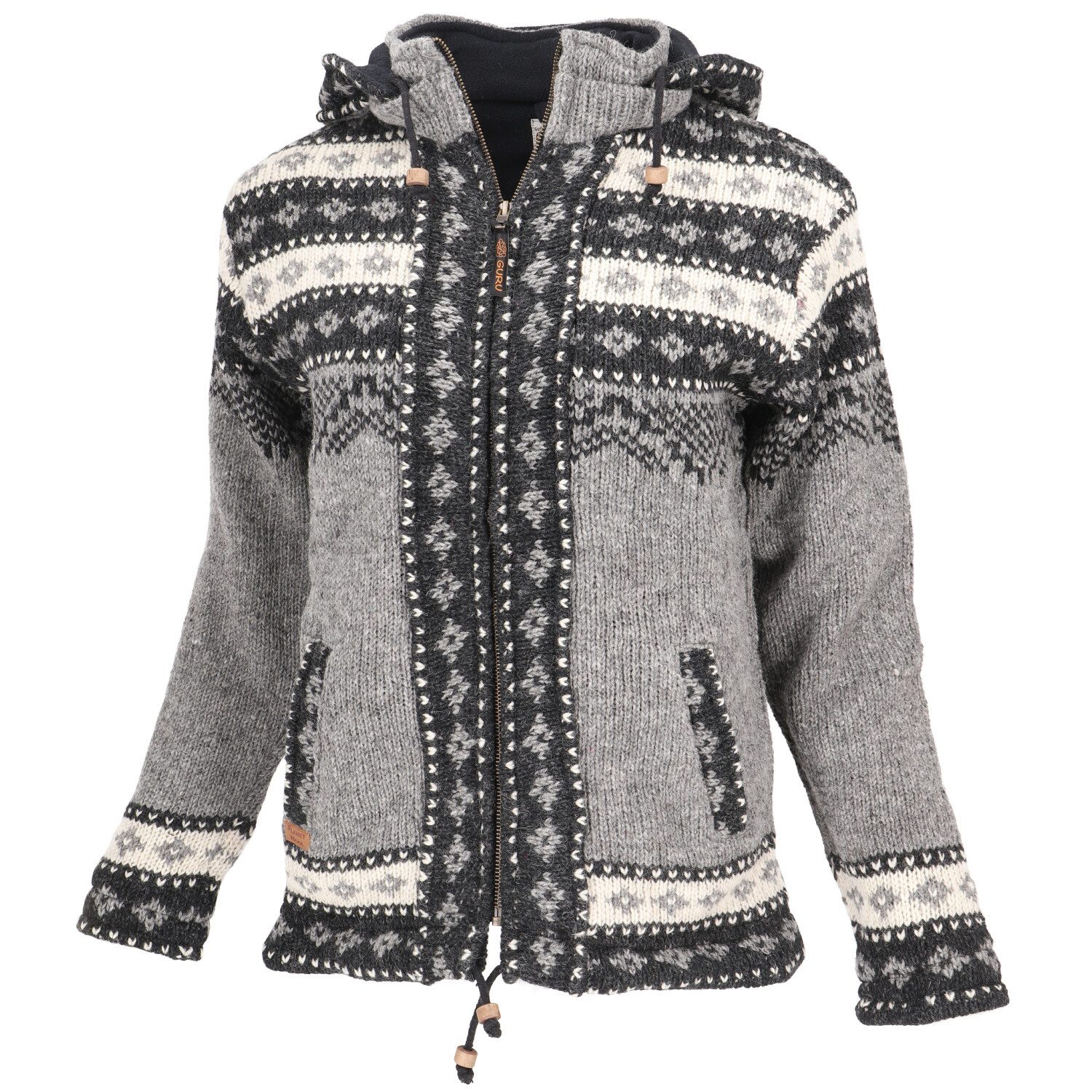 Guru-Shop Langjacke Kuschelige gefütterte Strickjacke, Damenjacke,.. günstig online kaufen