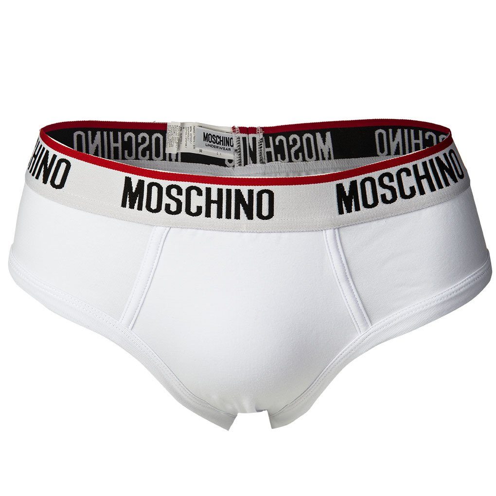 Moschino Slip Herren Cotton Briefs, Pack Slips - Weiß Unterhose, 3er