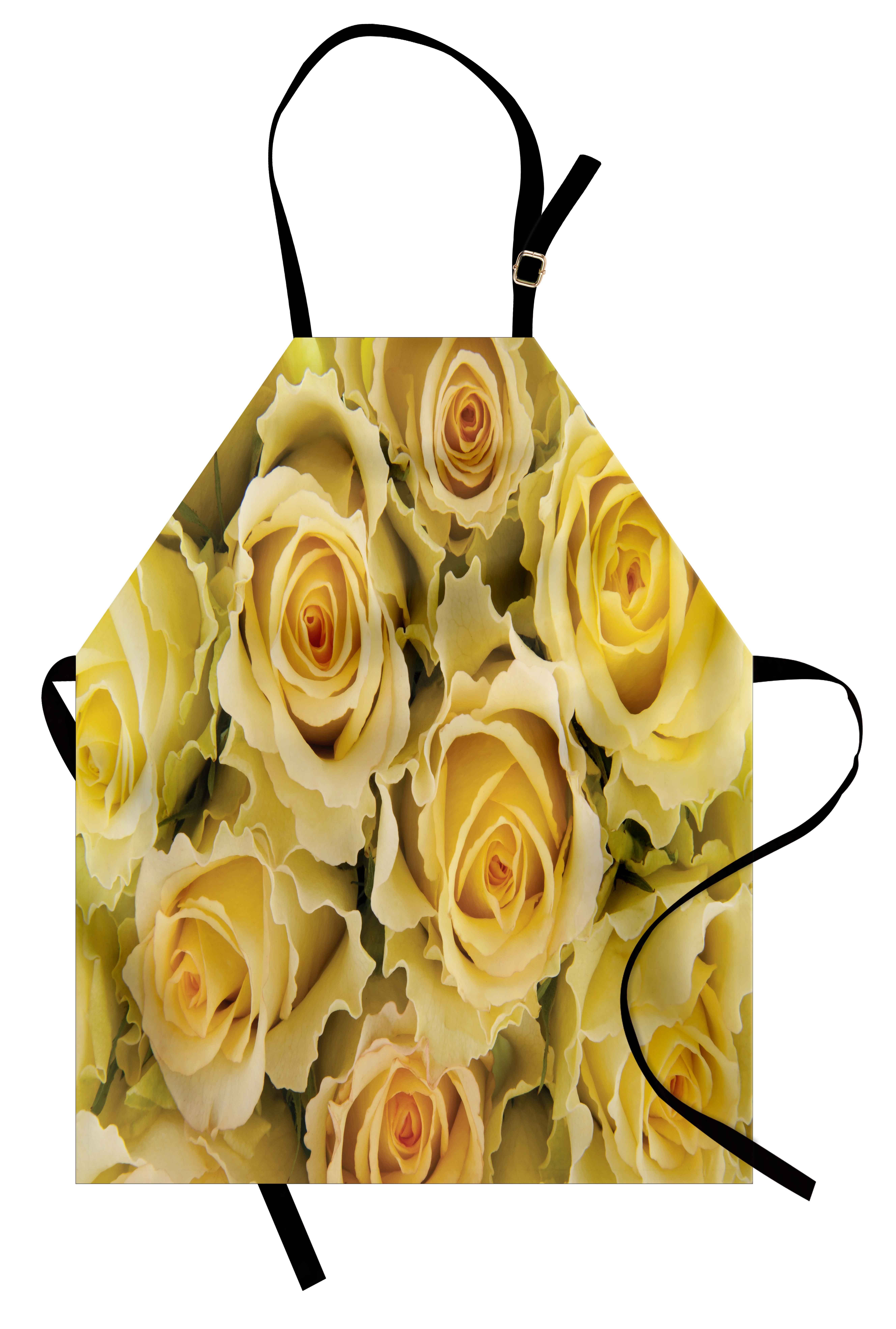 Abakuhaus Kochschürze Höhenverstellbar Klare Farben ohne verblassen, Rose Gelbe Braut blühen