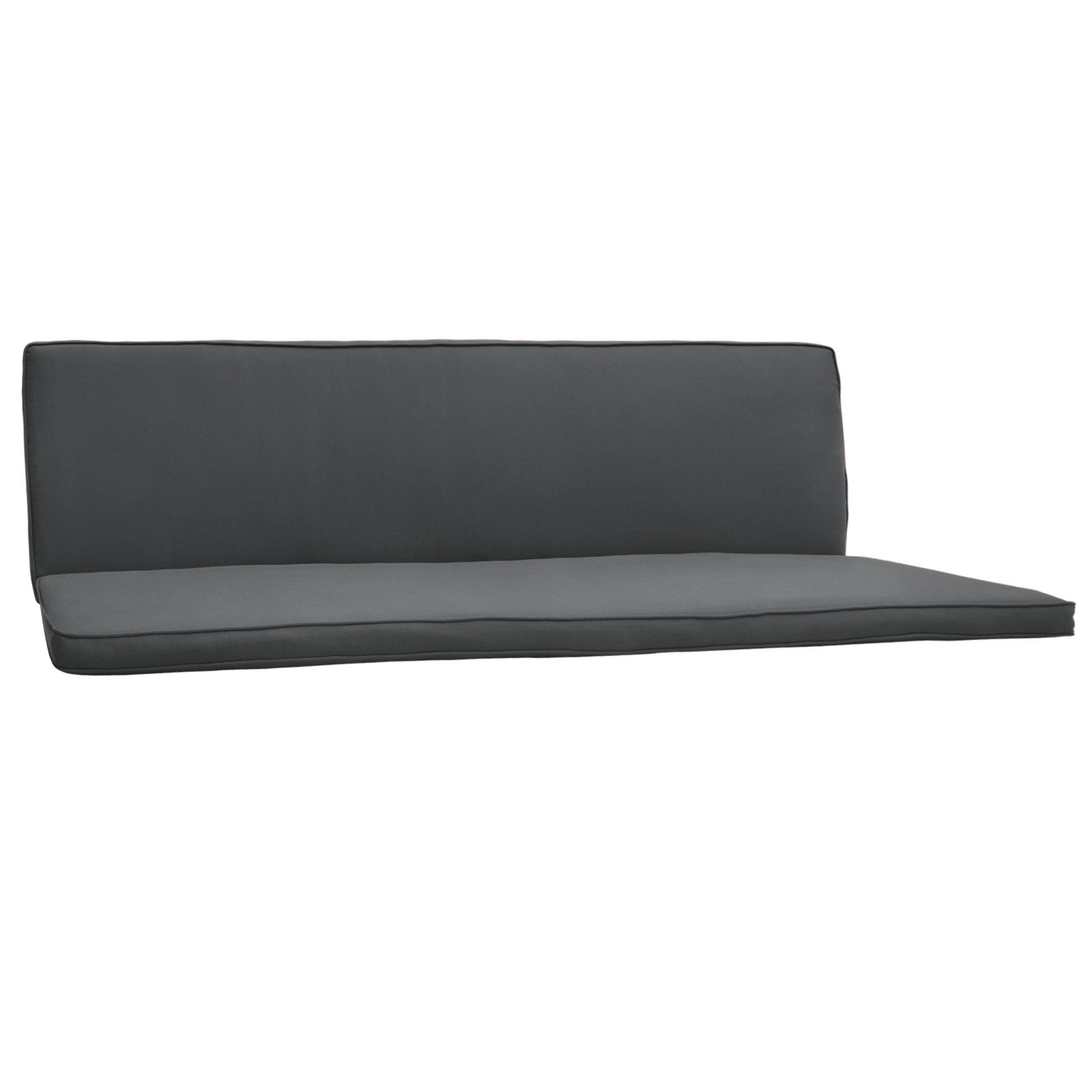 Beautissu Sitzauflage Hollywoodschaukelauflage 3 Sitzer 2er Set Loft HS, 180x50cm, Grau, Waschbare Outdoor Auflage für Hollywoodschaukel mit Reißverschluss