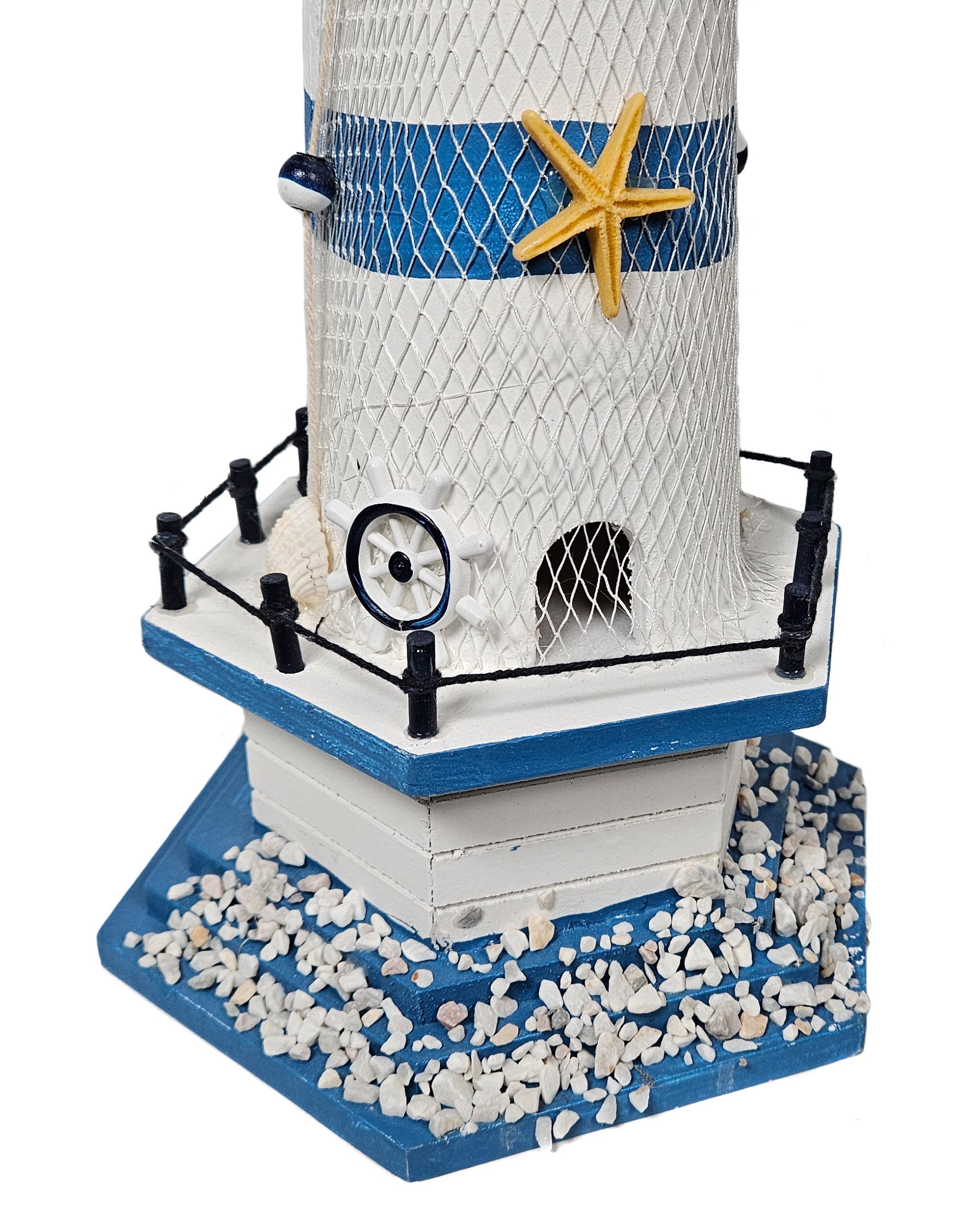 Dekofigur Deko-Leuchtturm Seestern Seevögel Stein Steuerrad Maritime H:57cm