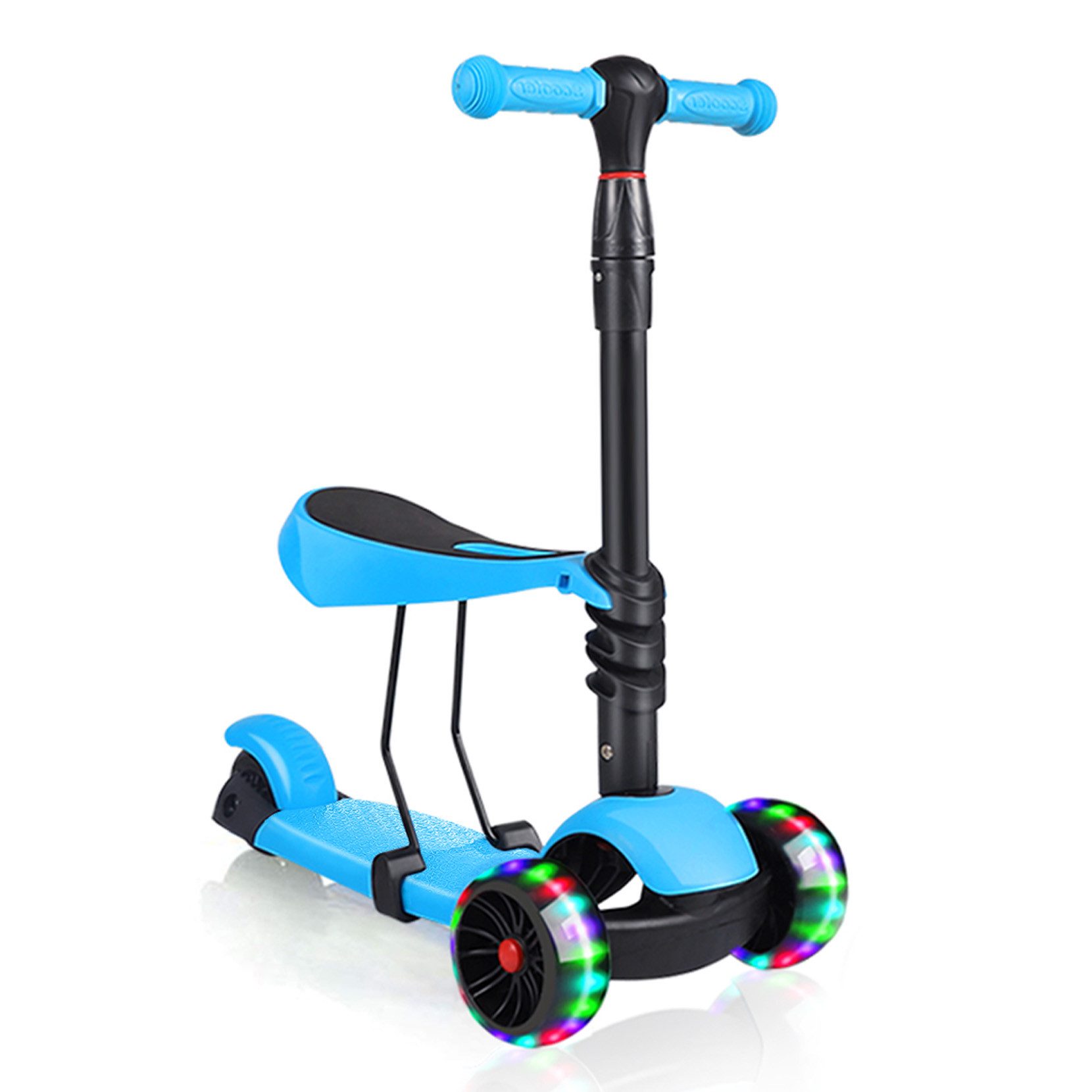 OUNUO Dreiradscooter Sitz-Steh 2-in-1 Scooter, Schwerkraftlenkung, für Kinder ab 1,5 Jahren