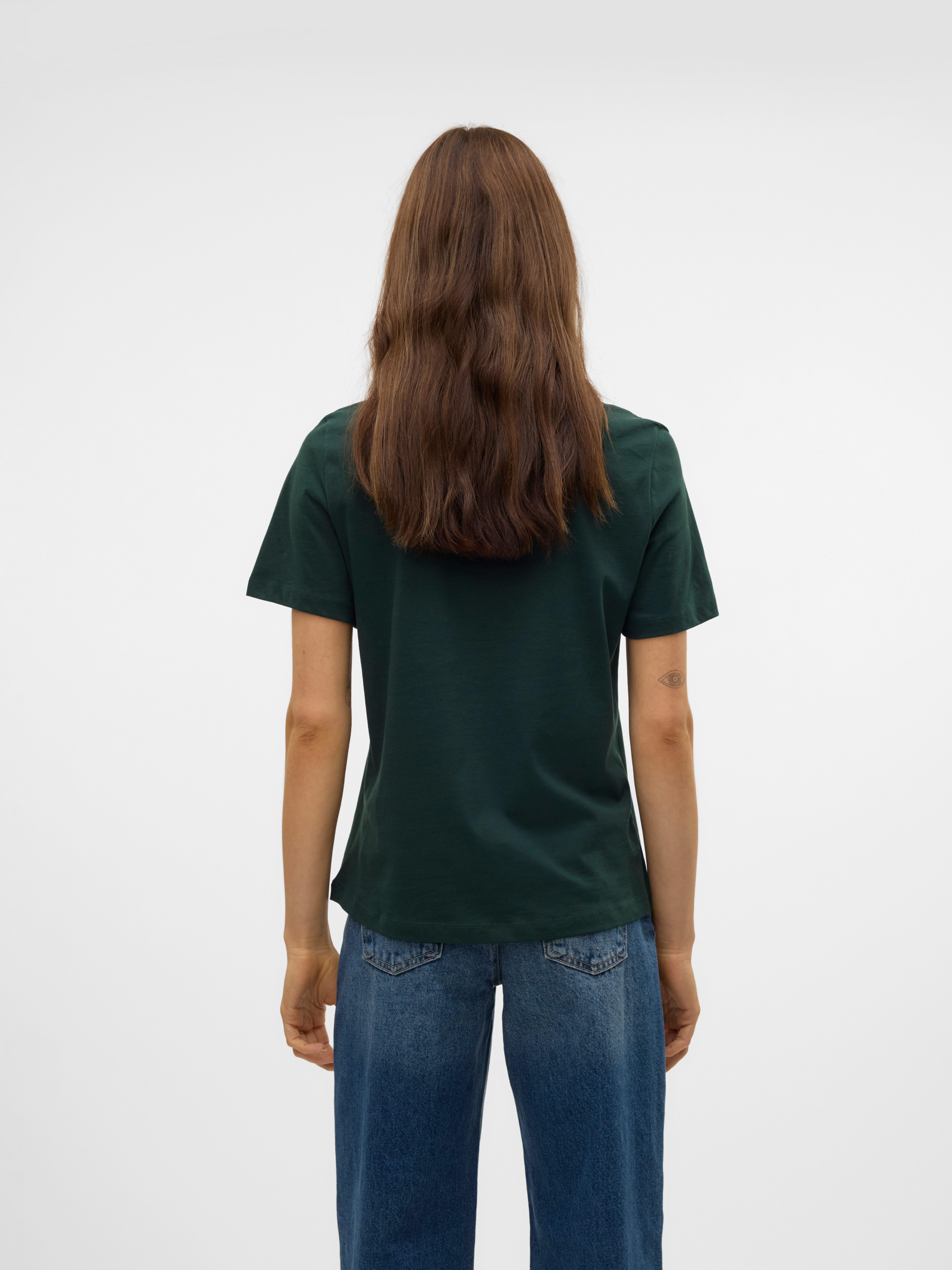 Vero Moda Kurzarmshirt VMPAULINA SS T-SHIRT GA JRS NOOS Baumwolle, regular fit