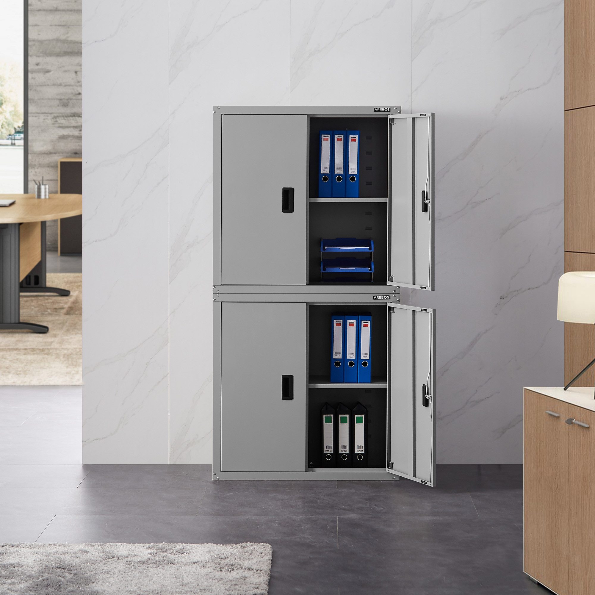 Arebos Aktenschrank Büroschrank Materialschrank Stahlschrank 180 günstig online kaufen