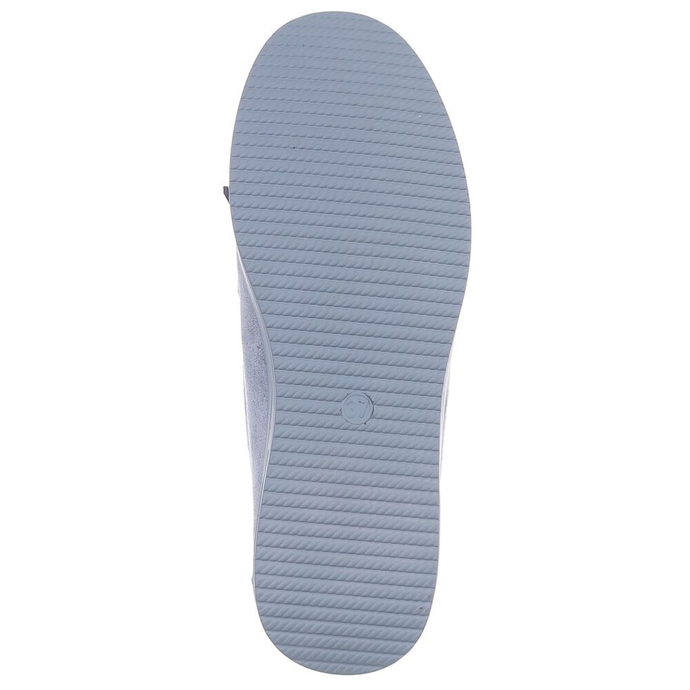 Ital-Design Eleganter Fransen-Schuh für Damen mit hohem Tragekomfort Slipper (91409701) Keilabsatz/Wedge Mokassins in Hellblau