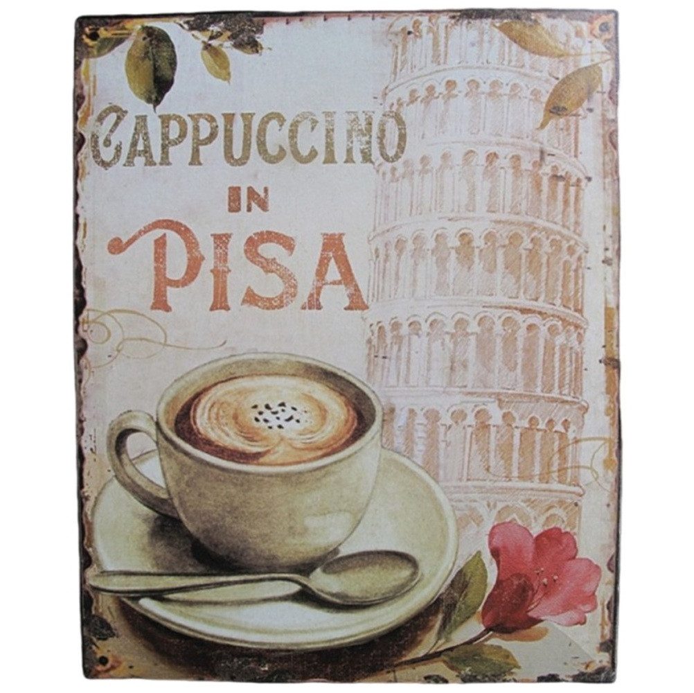 Metallschild Blechschild, Reklameschild Cappuccino in Pisa