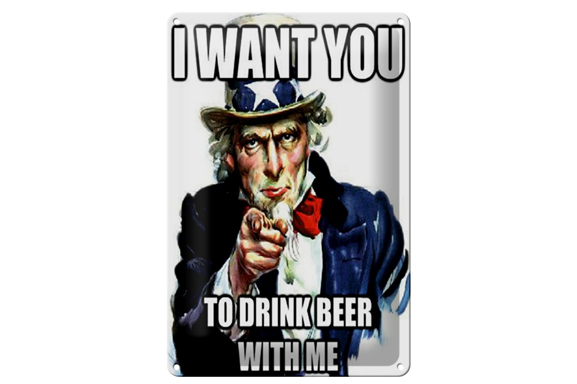 Hebold Metallschild Schild Blech 20x30cm - Made in Germany - Spruch i want you to drink be