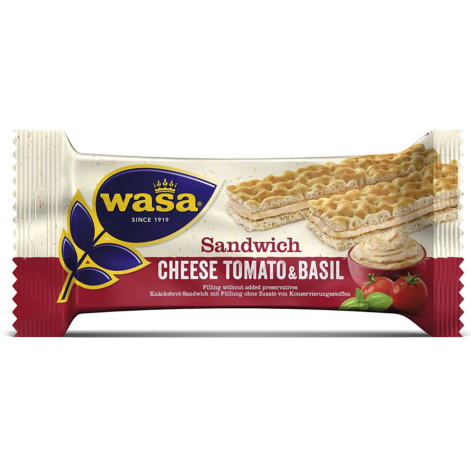 Wasa Brot, Wasa MP Sandwich Kaese,TomateBasilik.