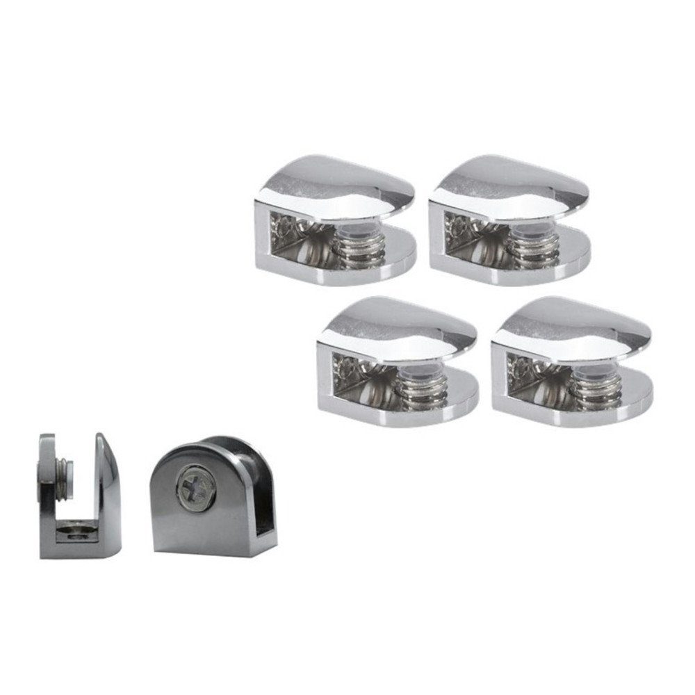 HOOZ Wandregalhalter 4er Set Regalhalter Chrom für Glas & Holzeinlagen, Set günstig online kaufen