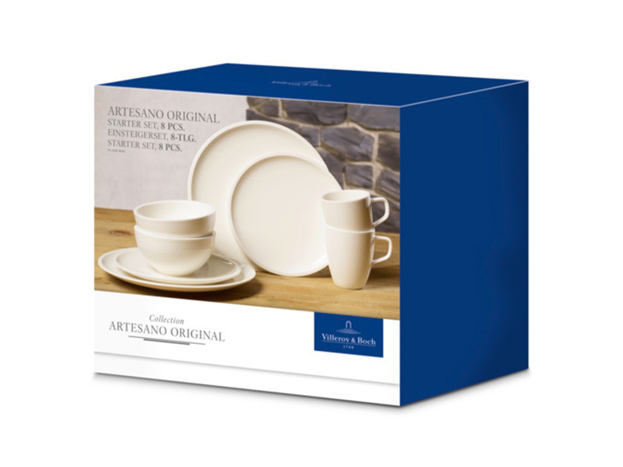 Villeroy & Boch Geschirr-Set Artesano (8-tlg), 2 Personen, Premium Porcelain, 8Teile, für 2 Personen