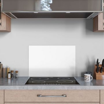 DEQORI Küchenrückwand 'Unifarben - Weiß', Glas Spritzschutz Badrückwand Herdblende
