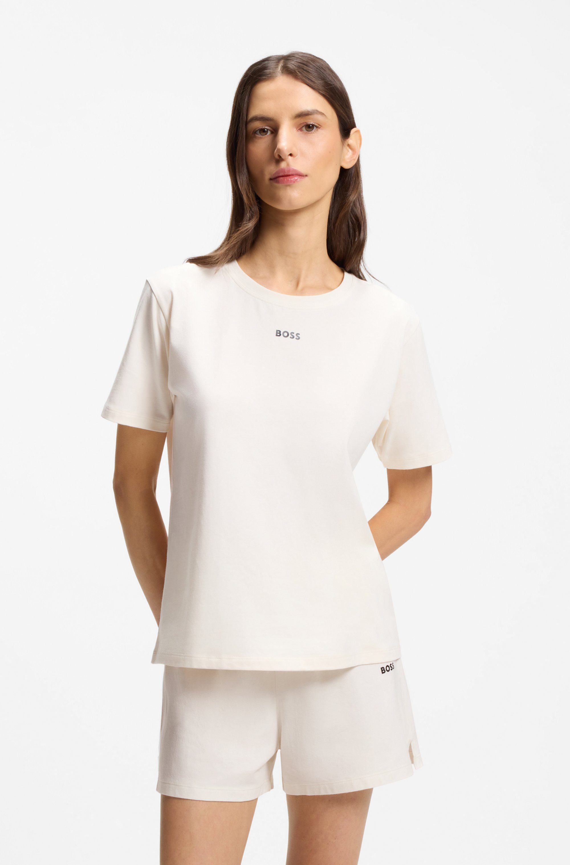 BOSS T-Shirt CI_T-Shirt mit BOSS Logo-Schriftzug & Label