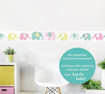 lovely label Wandsticker Elefanten bunt - Wandtattoo Kinderzimmer Baby