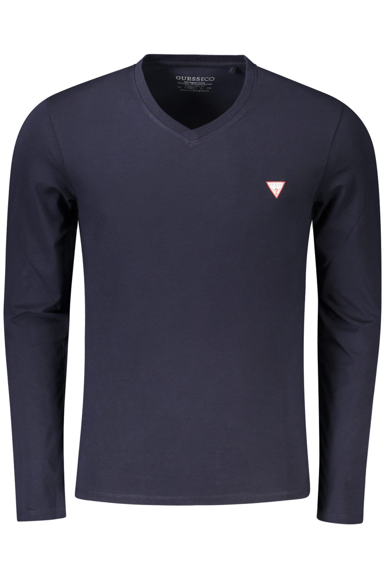 GUESS JEANS T-Shirt Herren Langarmshirt Blau: Super Slim Fit