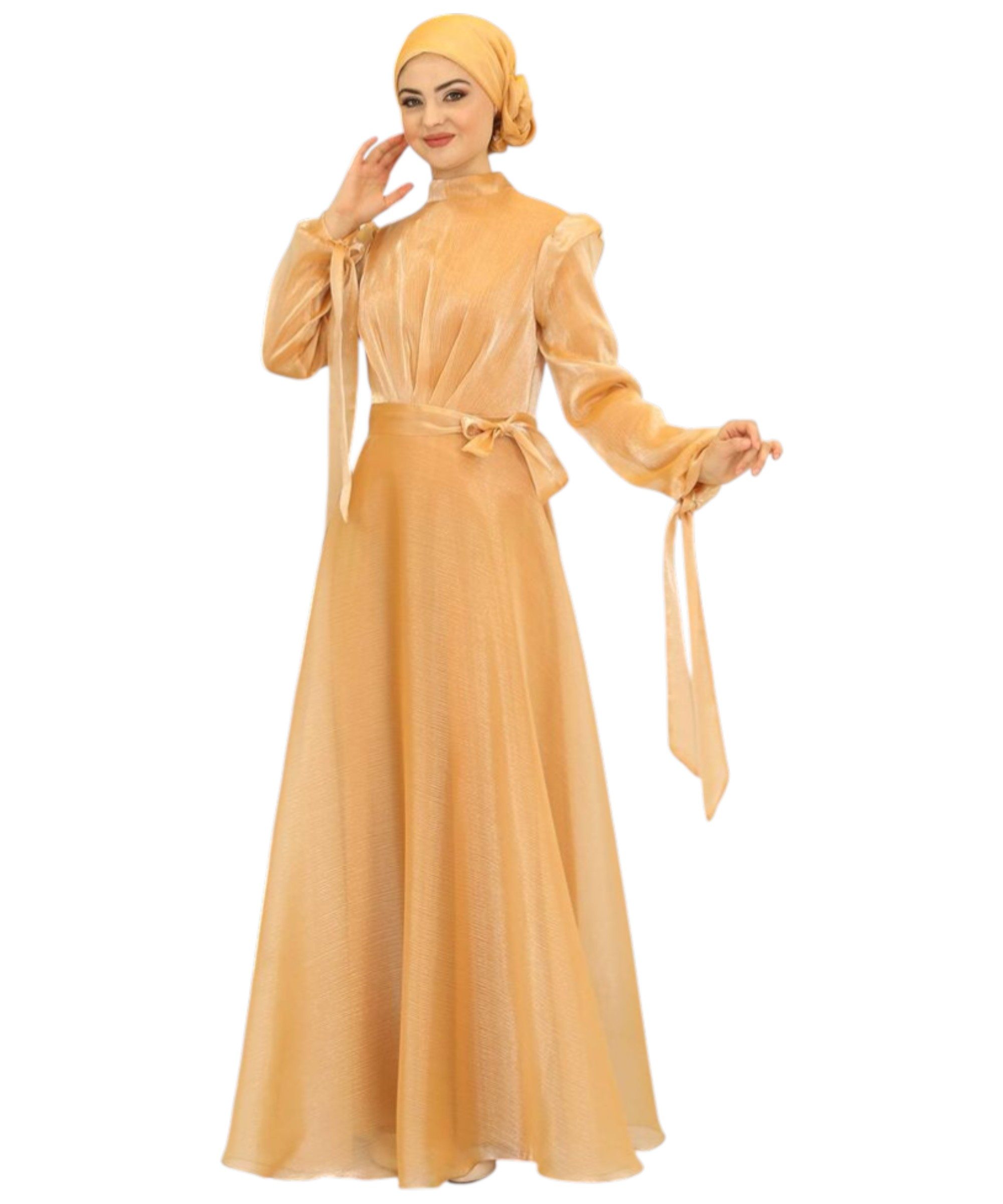 Modavitrini Abendkleid Elegantes Damen Hijab Maxikleid - Modest Fashion Gefüttert