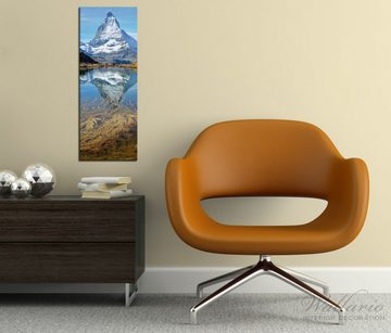 Wallario Leinwandbild, Matterhorn - Spiegelung im See, in verschiedenen Ausführungen