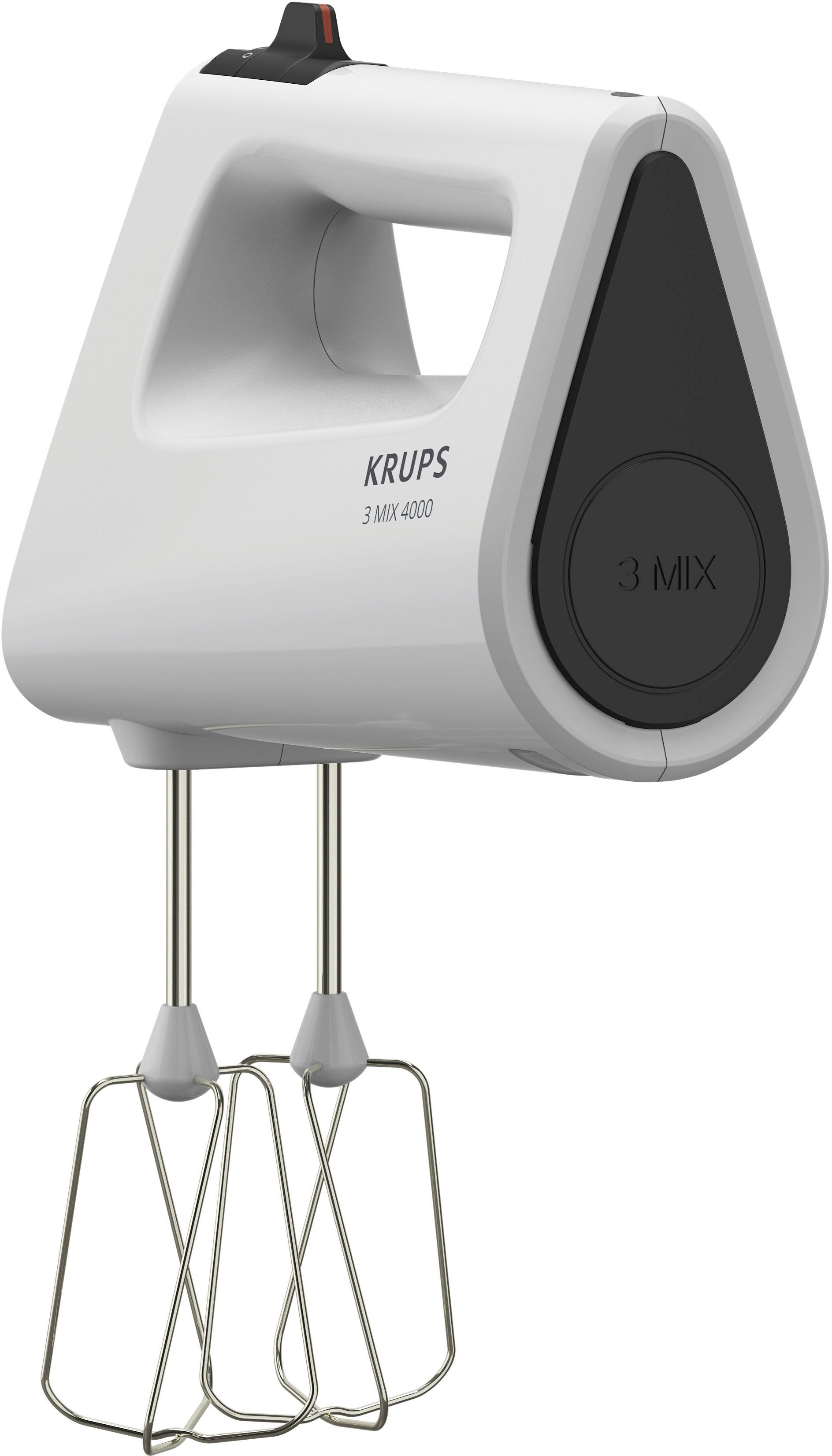Krups Handmixer 3 Mix 4000, 450 W, Turbo- und Auswurf-Funktion, inkl. 2 Rührbesen und 2 Knethaken, GN4001