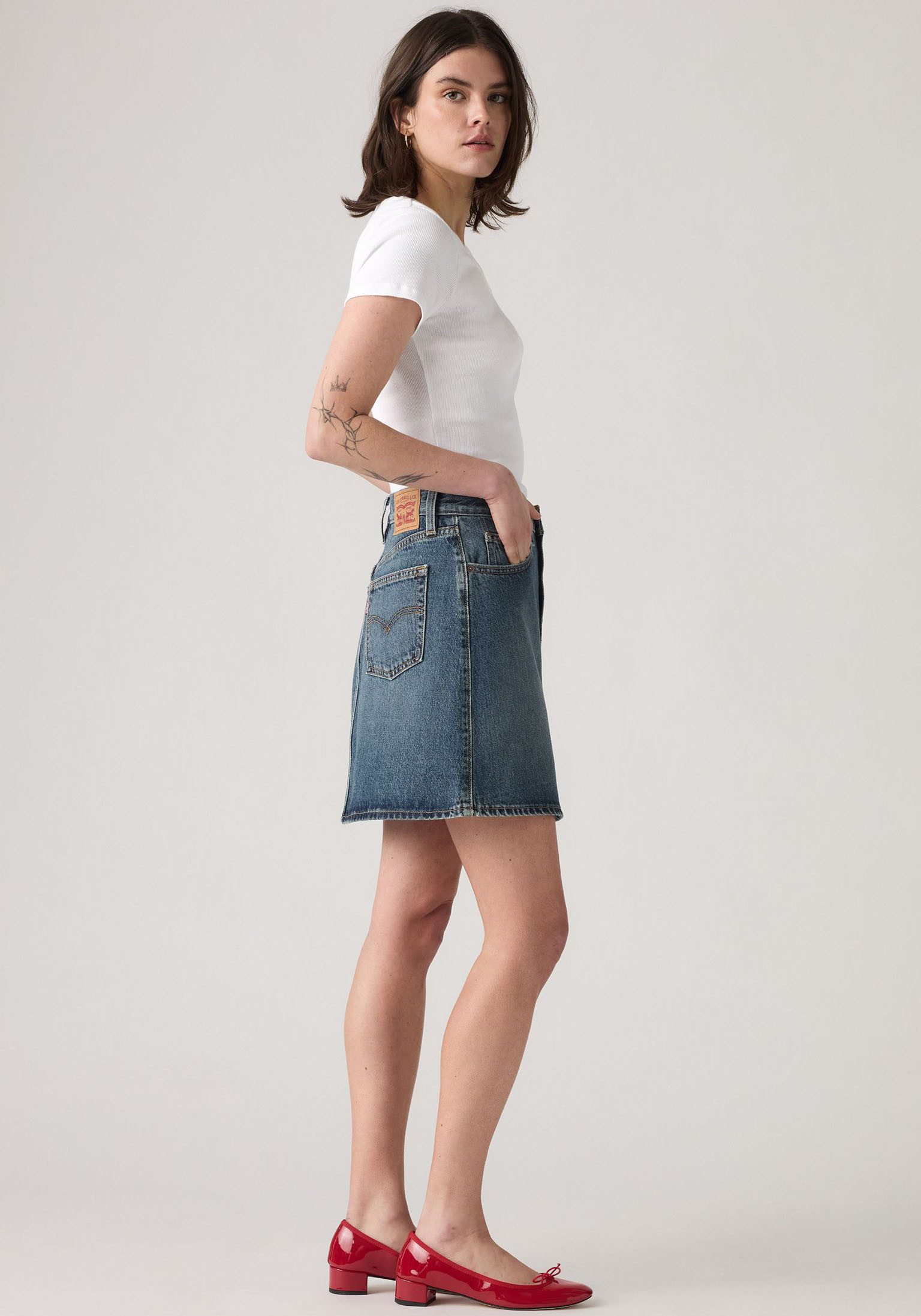 Levi's® Jeansrock RETRO BUTTON FRON leicht ausgestellt