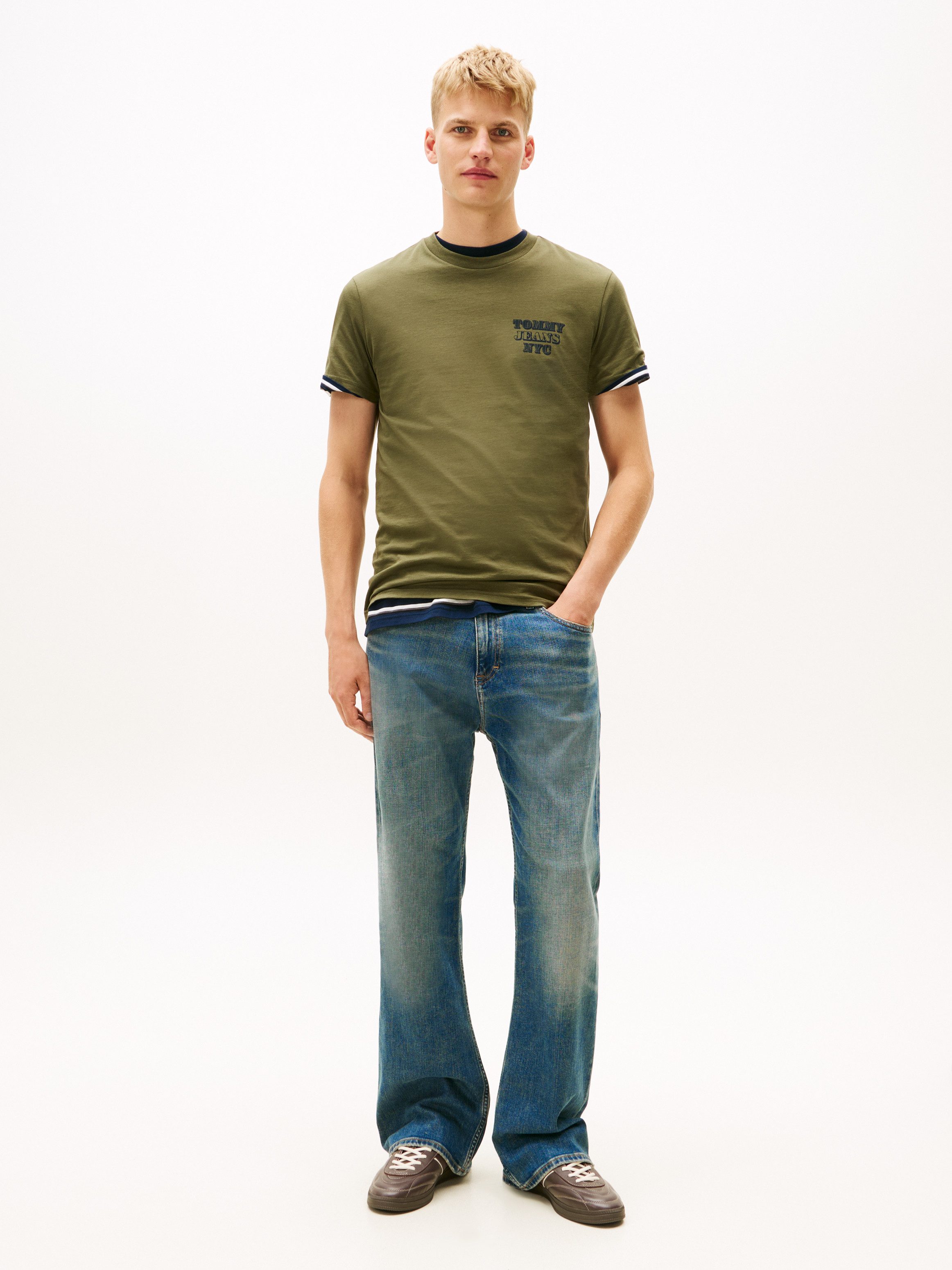 Tommy Jeans T-Shirt TJM ENTRY BILLS slim fit, Jersey, Rundhals