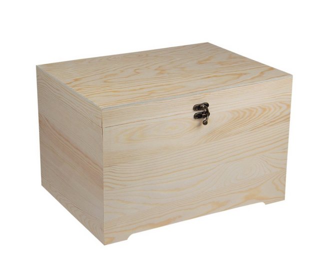 Alsino Kiste “Holz-Kiste mit Deckel aus Kiefernholz Aufbewahrungsbox & Geschenkkiste – Deko Geschenkbox – Unbehandelt Massivholz”