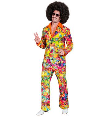 Widmann S.r.l. Kostüm Hippie Anzug 'Peace & Love' für Herren, Mehrfarbig
